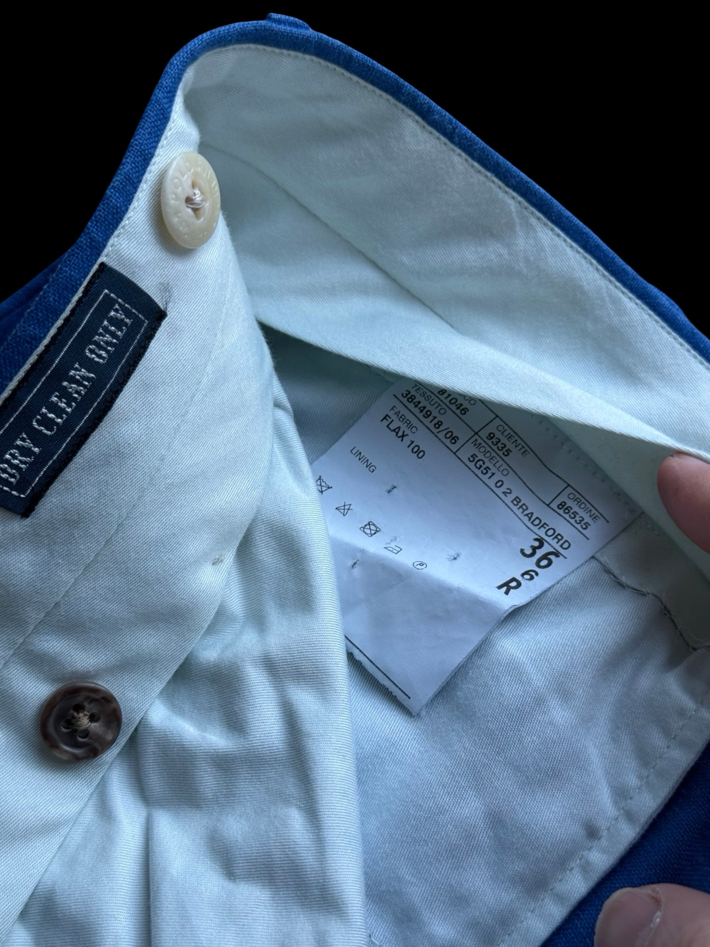 Polo Ralph Lauren Royal Blue Linen Suit 42L / W36” Made In Italy Rare