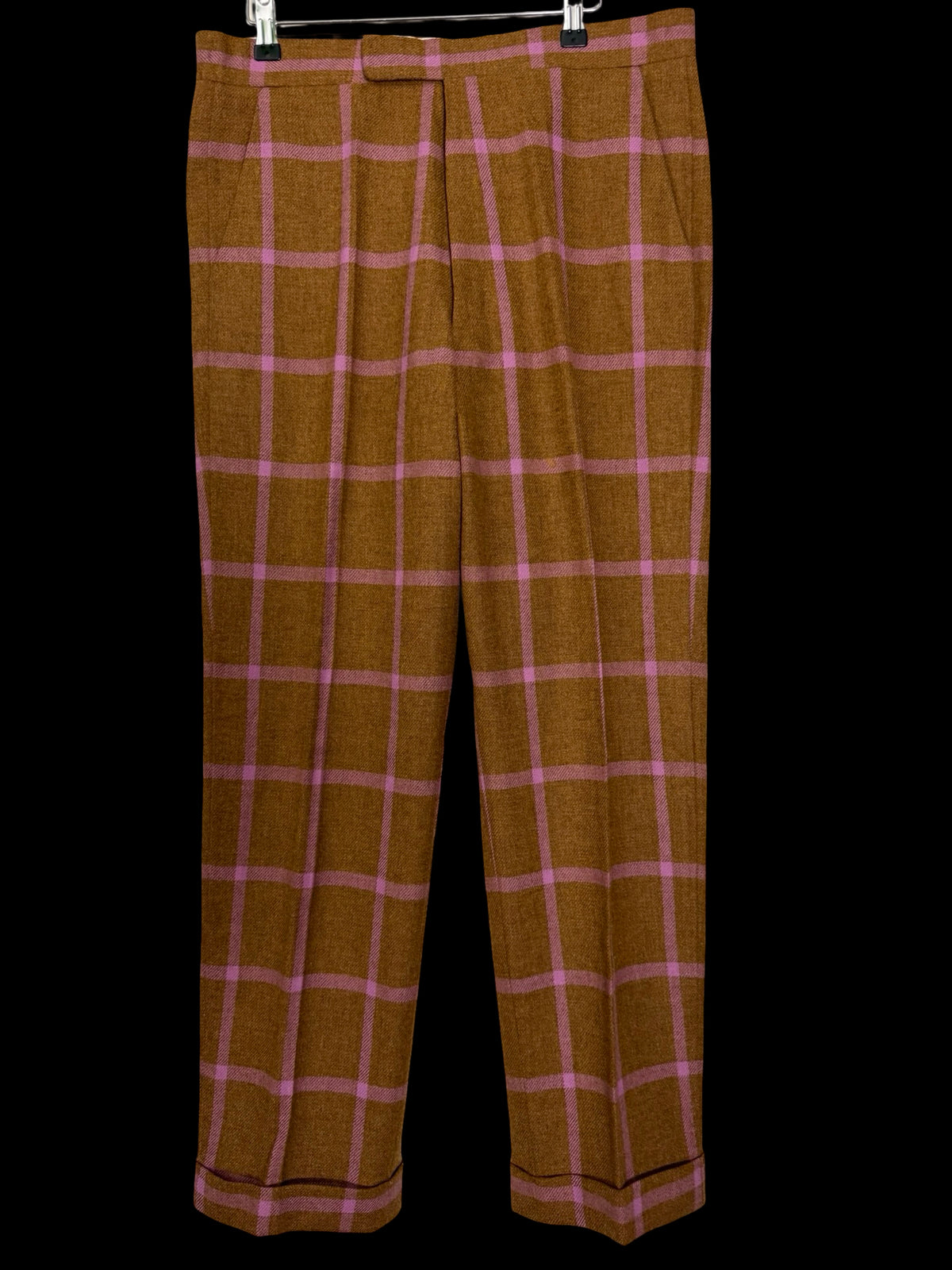 Bespoke Couch & Hoskin Savile Row Tweed Suit 38R / W34” Brown Pink Check