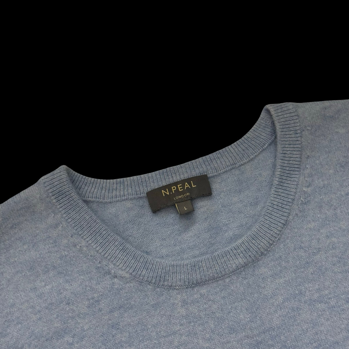 Women’s N Peal Light Blue Cashmere Short Sleeve Jumper Large RRP £250