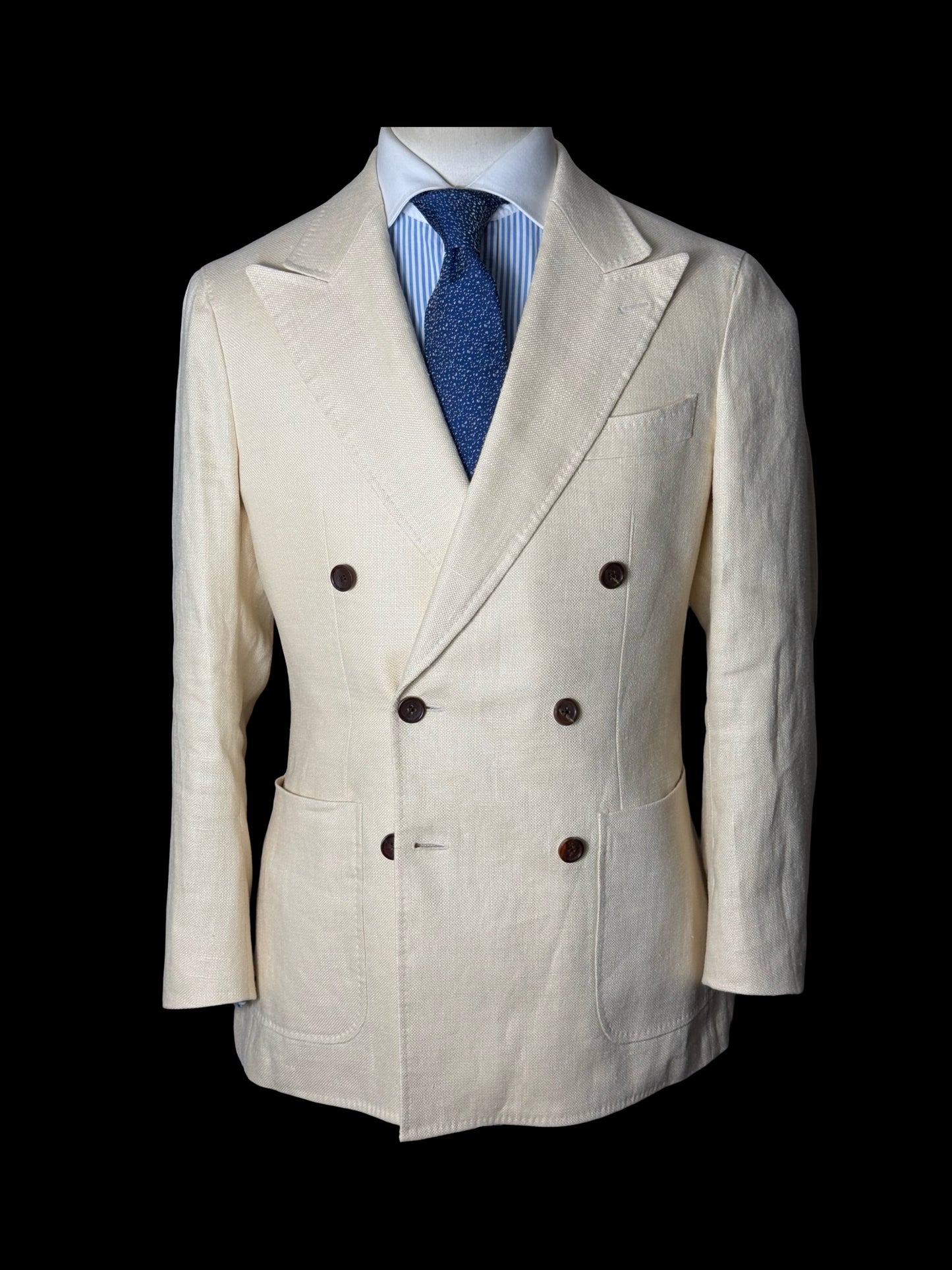 Spier & Mackay Cream Heavy Linen Sport Coat 36” Double Breasted RRP $378