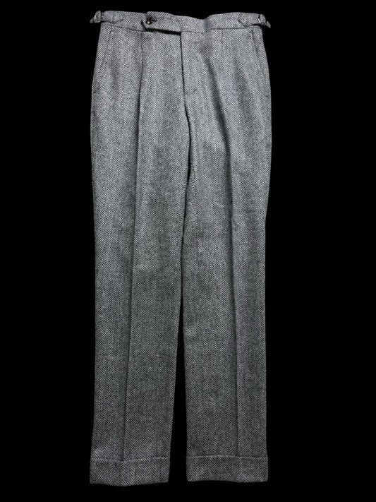 Natalino Wool Herringbone Pleat Front Trousers W30x32” RRP £215