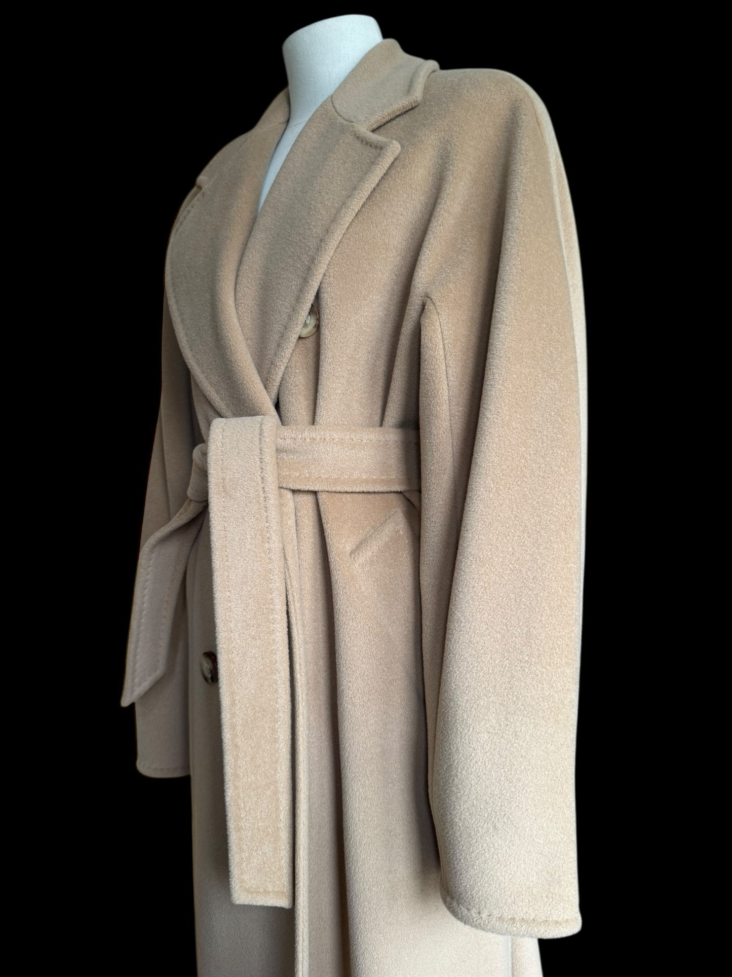 Max Mara 101801 Icon Madame Coat Camel Beige Cashmere Wool Oversized UK 8 10 12