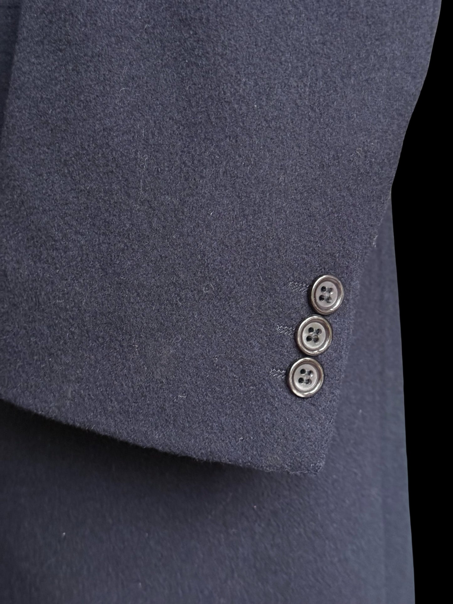Gieves & Hawkes Navy Wool & Cashmere Overcoat 40L Made In England Savile Row