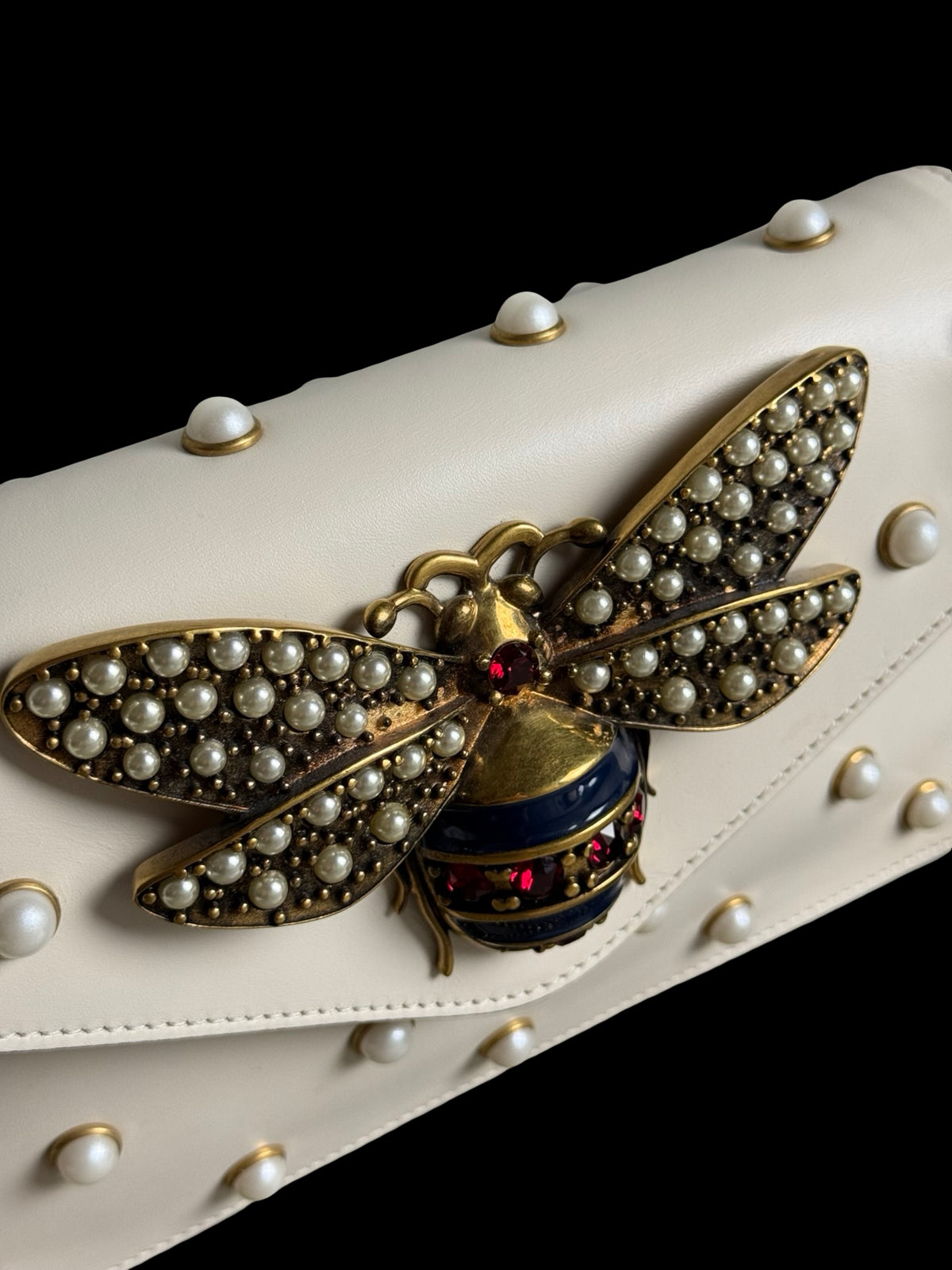 Gucci Queen Margaret Broadway Shoulder Bag Bee Pearls RRP £2250