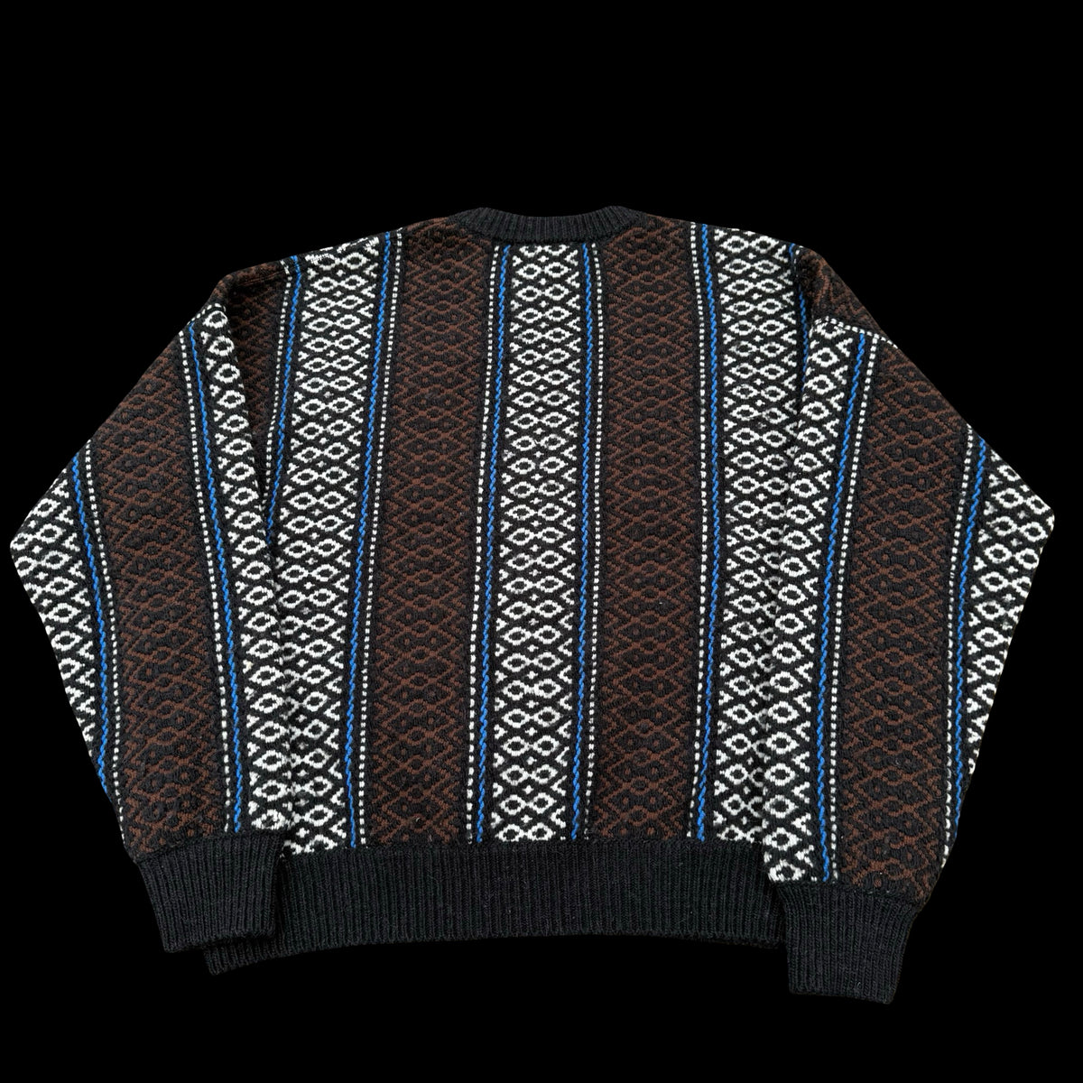 Men’s Off White Intarsia Knit Jumper Size Medium Wool Alpaca Mix Embroidered