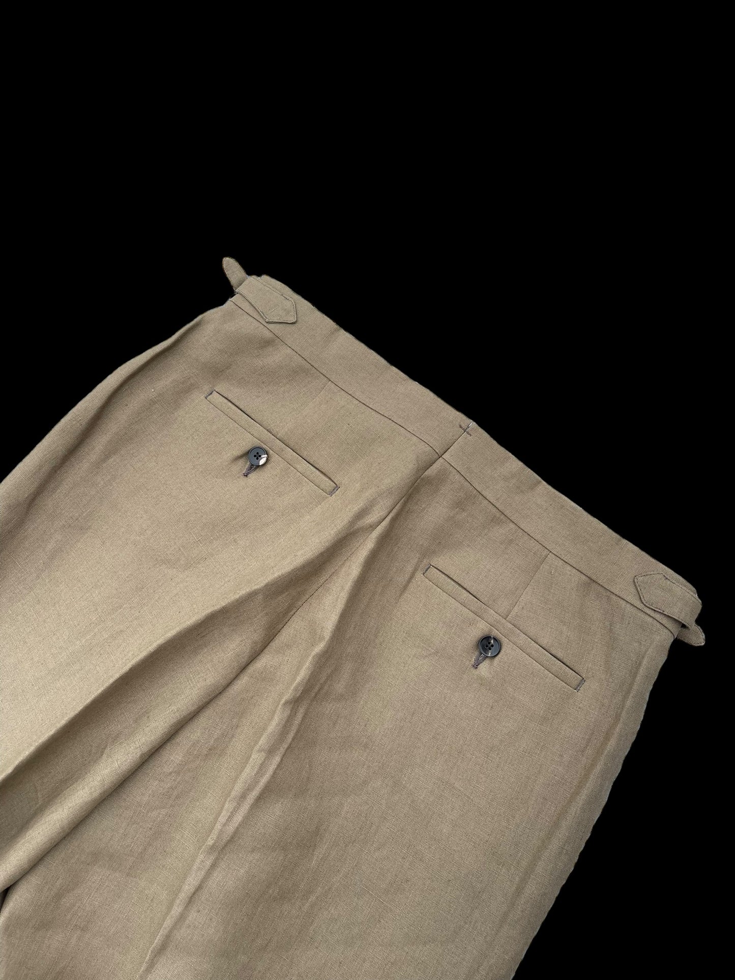 Natalino Single Pleat Linen Trousers 50L UK 34” Biscuit Brown Irish Linen