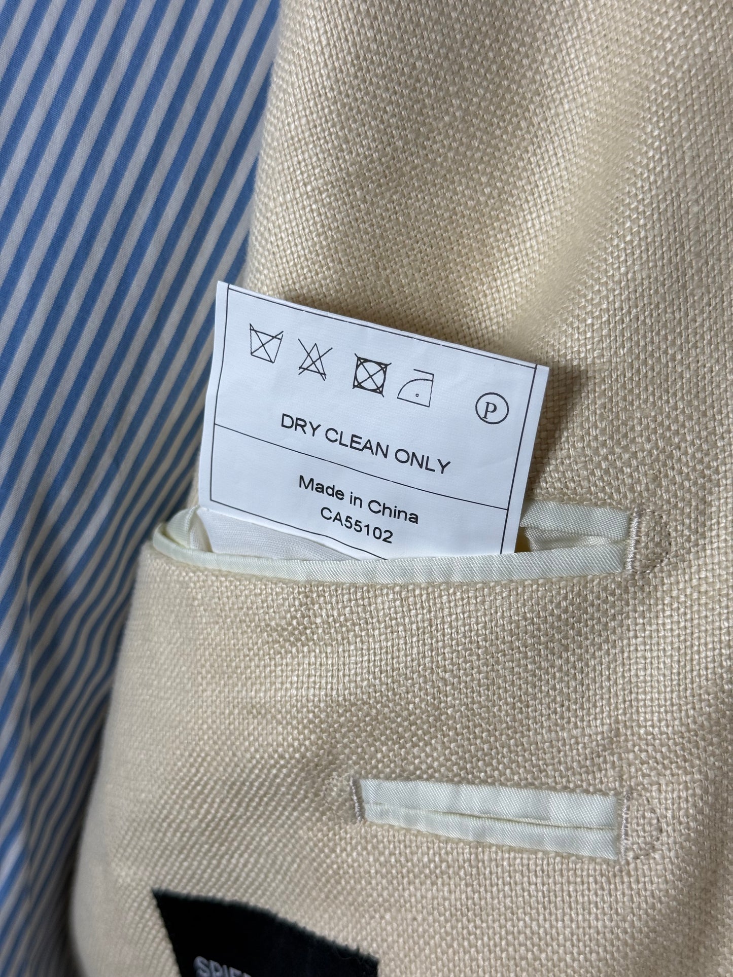 Spier & Mackay Cream Heavy Linen Sport Coat 36” Double Breasted RRP $378
