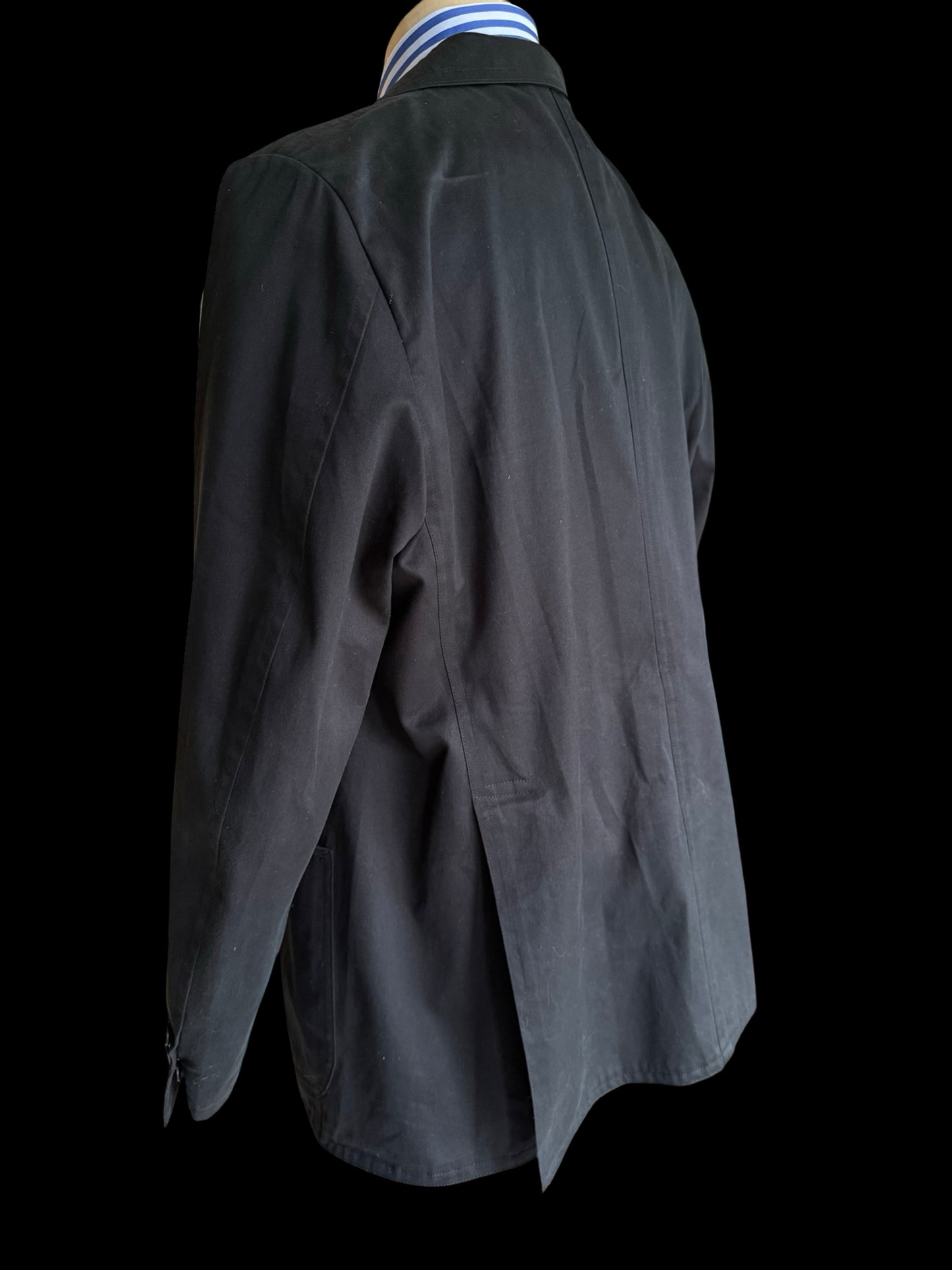 Welsh & Jefferies Savile Row Black Unstructured Sport Coat 44R Cotton