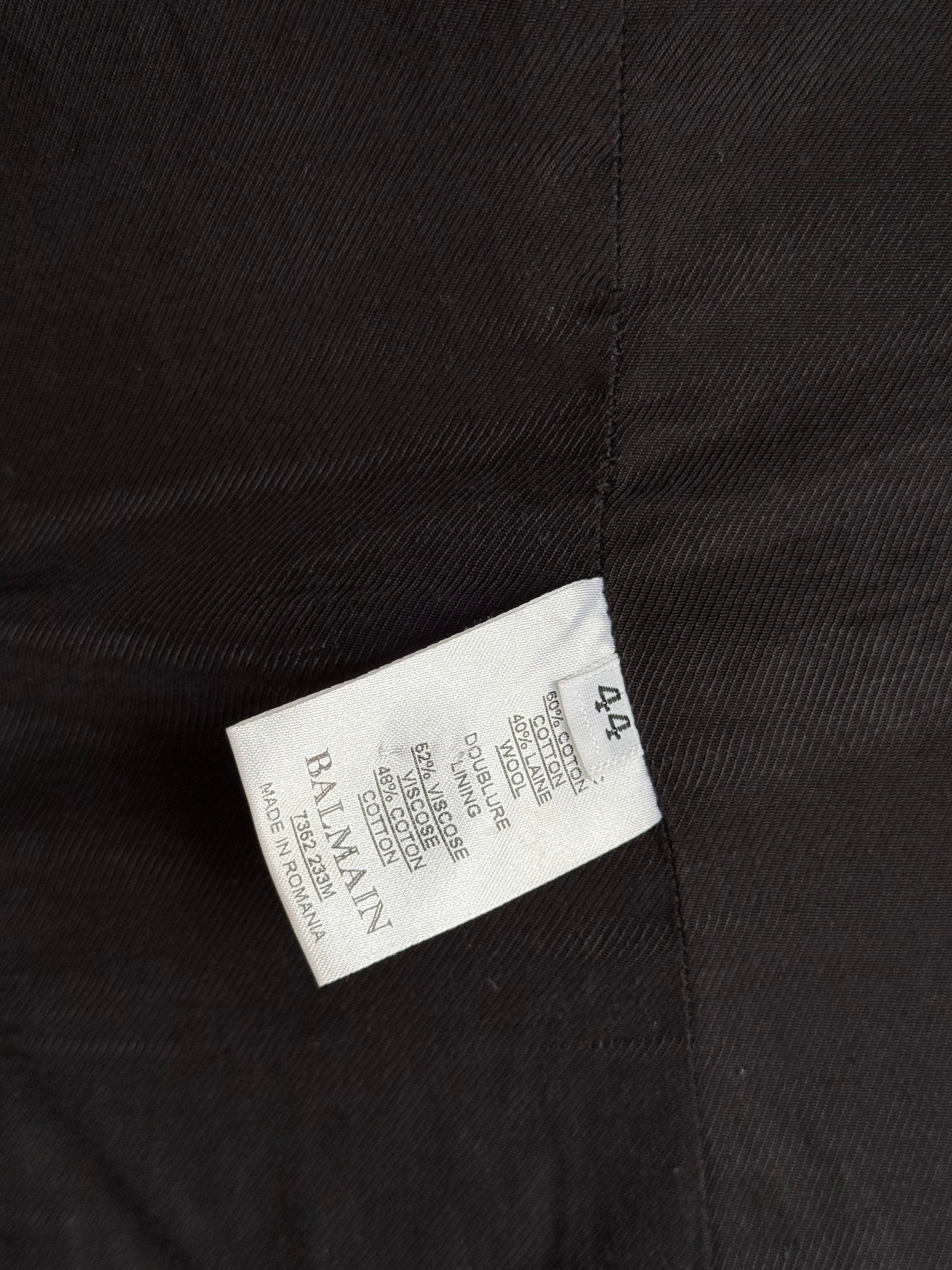 Balmain Double Breasted Black White Herringbone Tweed Fitted Blazer 44 RRP £2k+