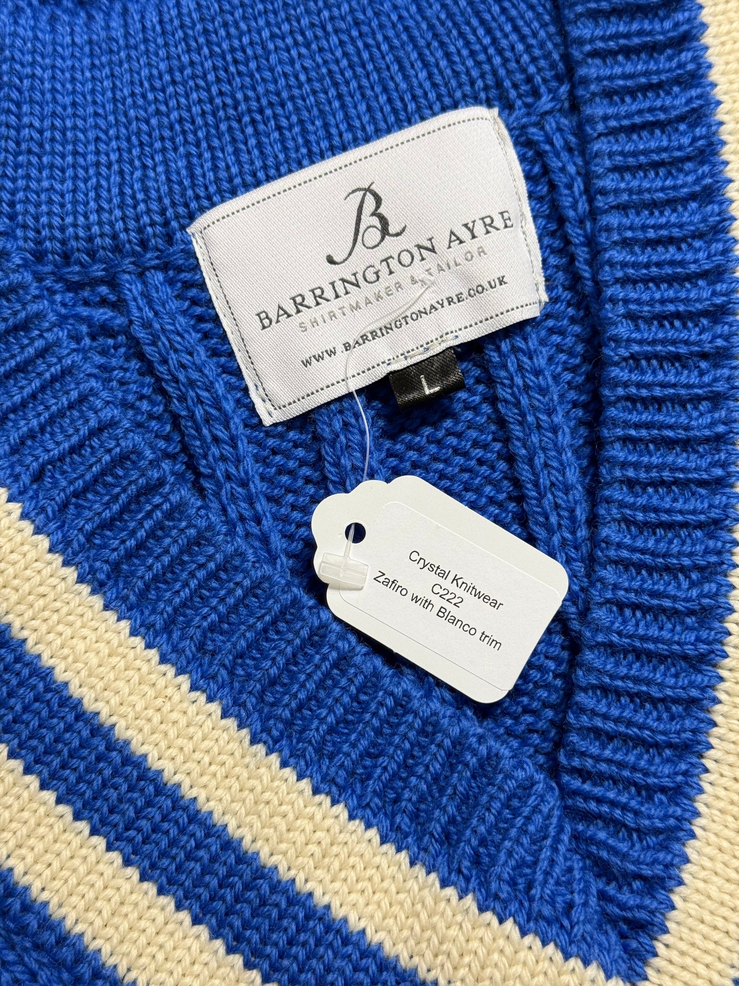 BNWT Barrington & Ayre Cricket Knit Jumper Vest Size Large Merino Wool RRP £225