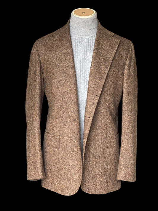 Natalino Tweed Sport Coat 52 UK42 Brown Flecked 3 Roll 2 RRP £435