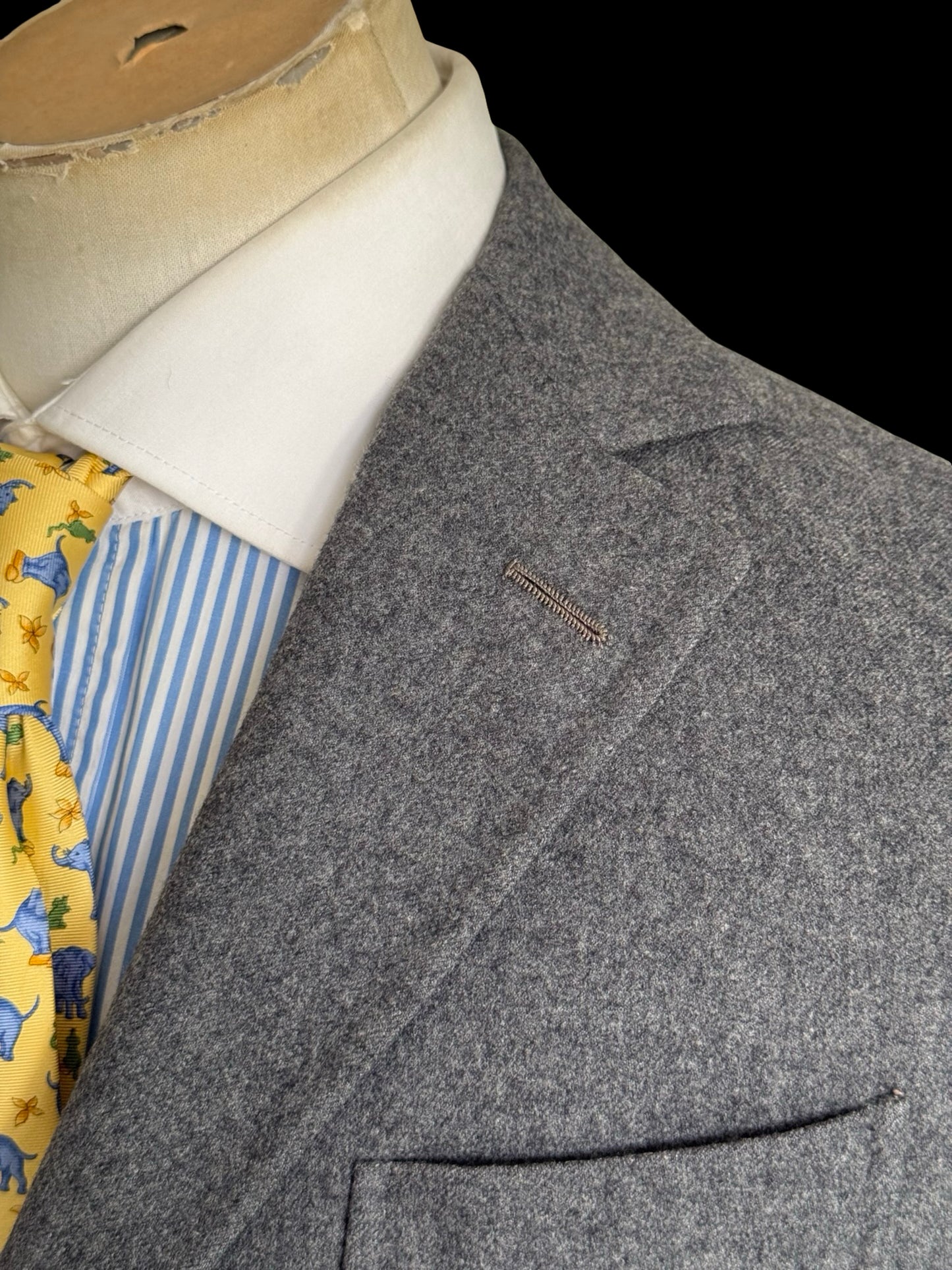 Bespoke 1960’s Hayward Grey Wool Flannel Blazer Size 38S Savile Row