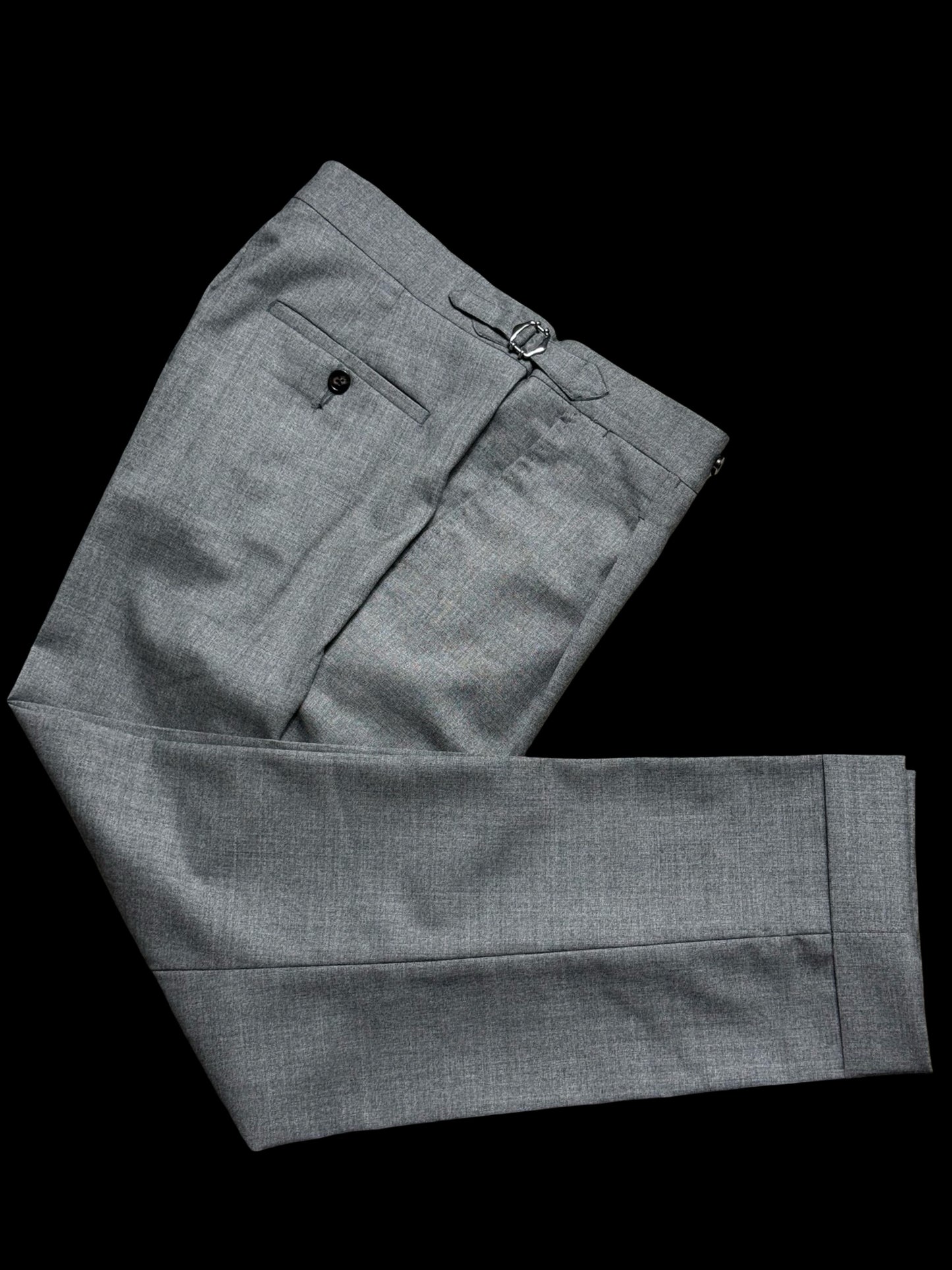 Men’s Natalino Light Grey Tropical Wool Pleat Front Trousers W32S RRP £195