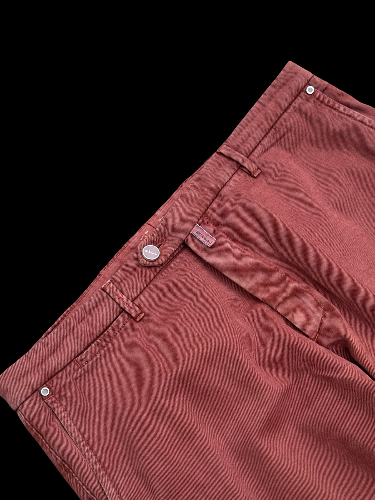 Men’s Kiton Napoli Chino Trousers Pants Size W36” Brick Red