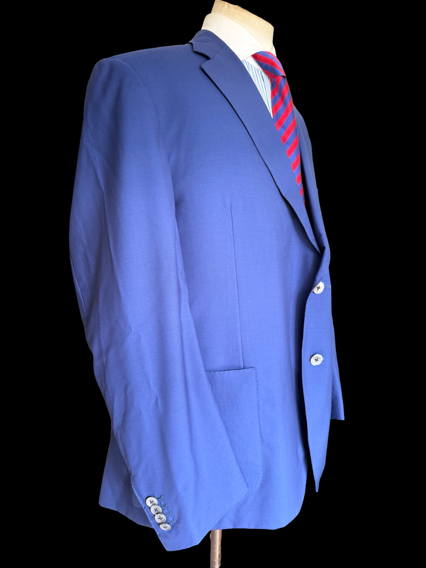 Corneliani Su Misura Royal Blue Suit 48R / W44R MTM Bespoke 15.75 Micron