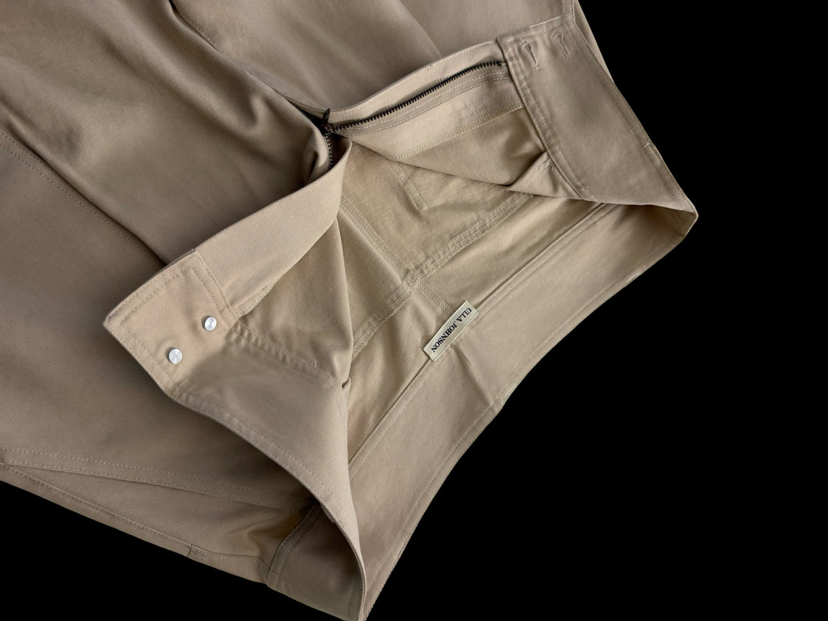 Ulla Johnson Neutral Stone Carrot Wide Leg Trousers US10 UK14