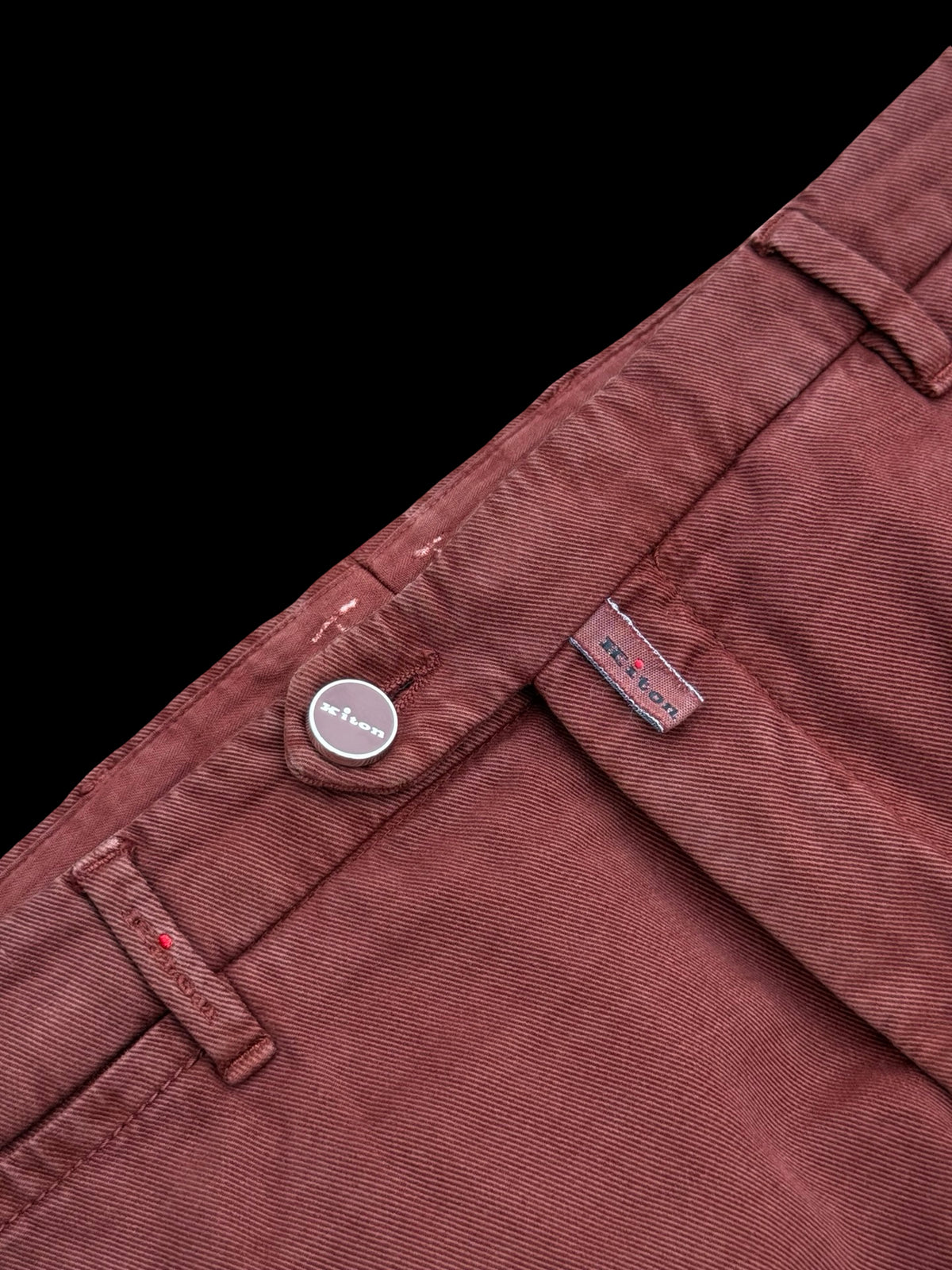 Men’s Kiton Napoli Chino Trousers Pants Size W36” Brick Red