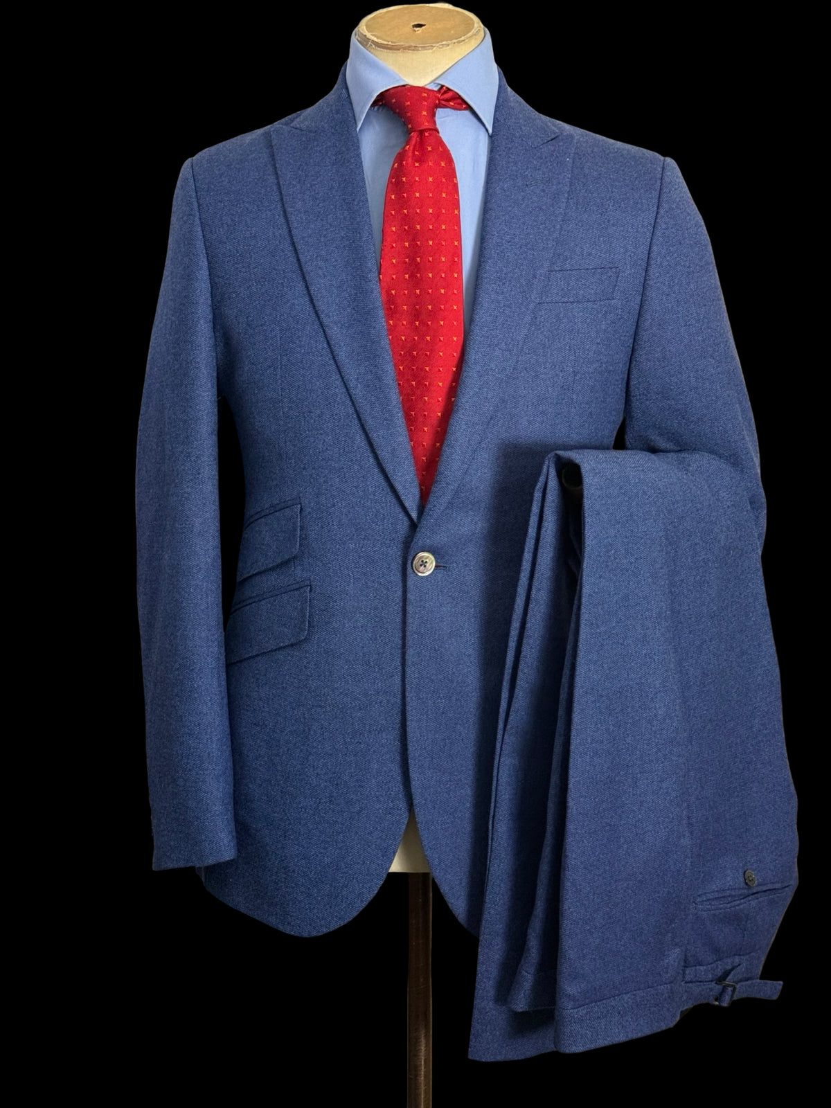 Men’s Favourbrook Blue Wool Suit 37R / W31” Wedding Suit MOP Buttons