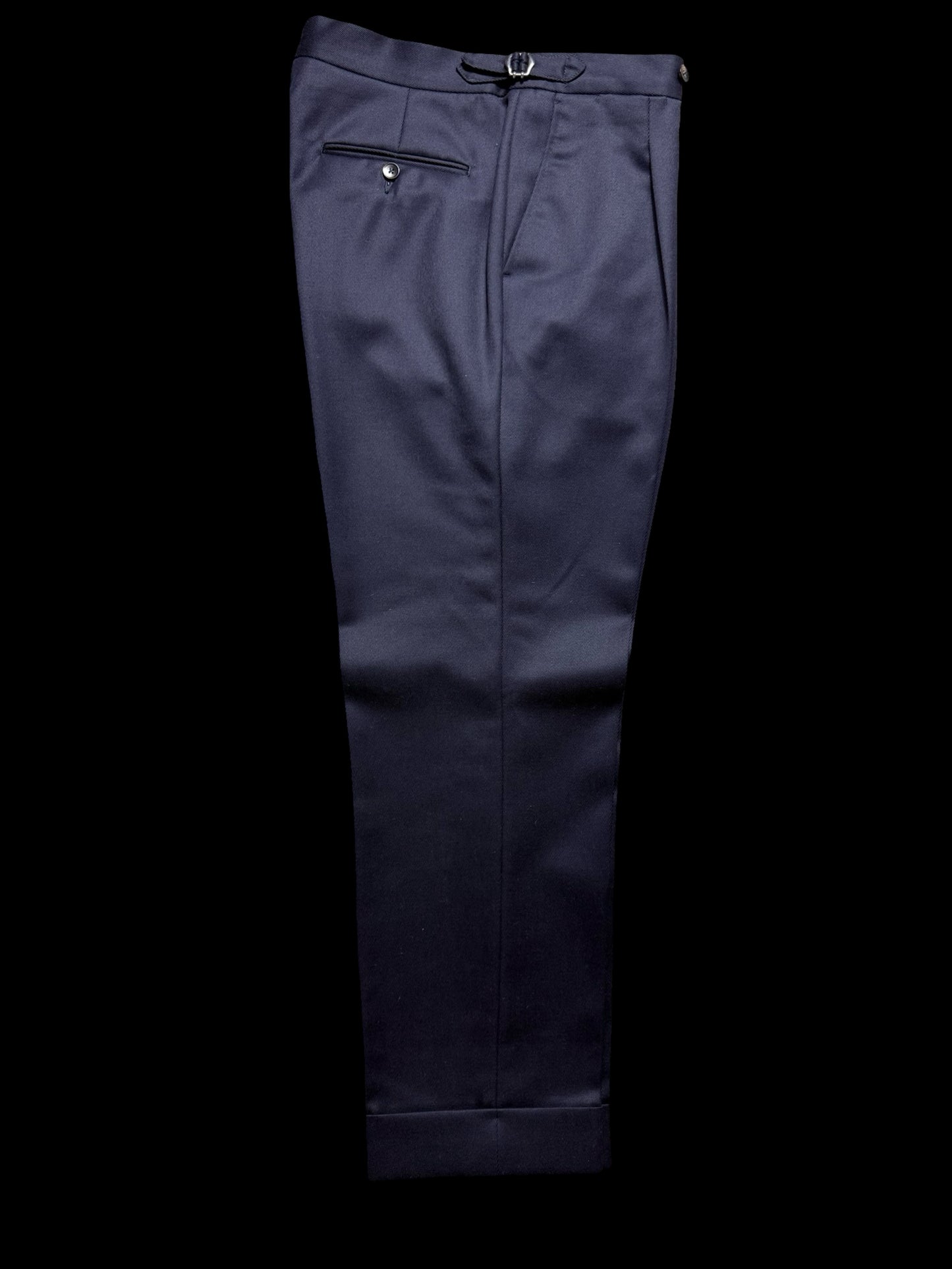 Men’s Natalino Navy Cavalry Wool Twill Pleat Front Trousers W32S RRP £205