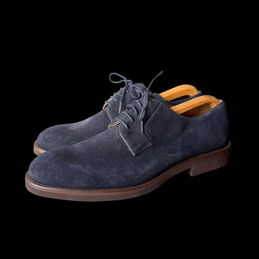 Men’s Shipton & Heneage Suede Derby Shoes UK 10 Navy Blue RRP £195