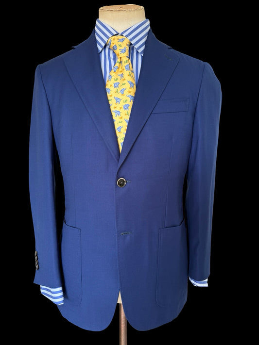 Canali Kei Travel Blazer Jacket IT46R UK36R Blue Patch Pocket RRP £1.5k+