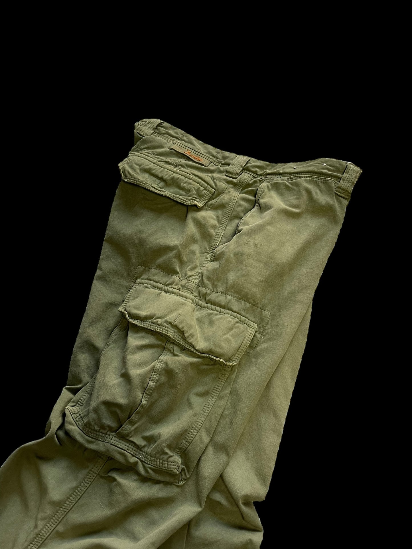 Incotex Slacks Cargo Trousers 34” Khaki Green Cotton Linen