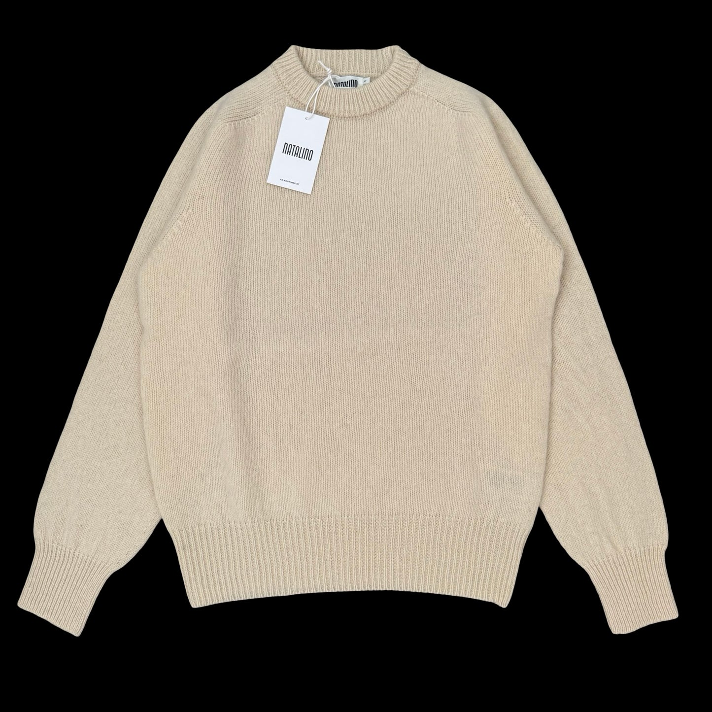BNWT Natalino Shetland Wool Crew Neck Jumper Vanilla RRP £160