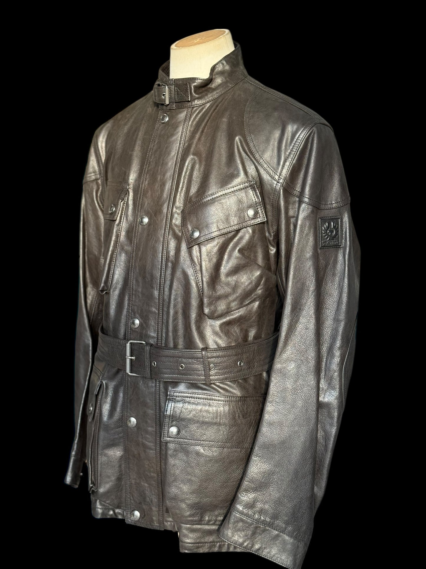 Men’s Belstaff Trialmaster Panther Leather Jacket Size 46” / XXL Black RRP £1350