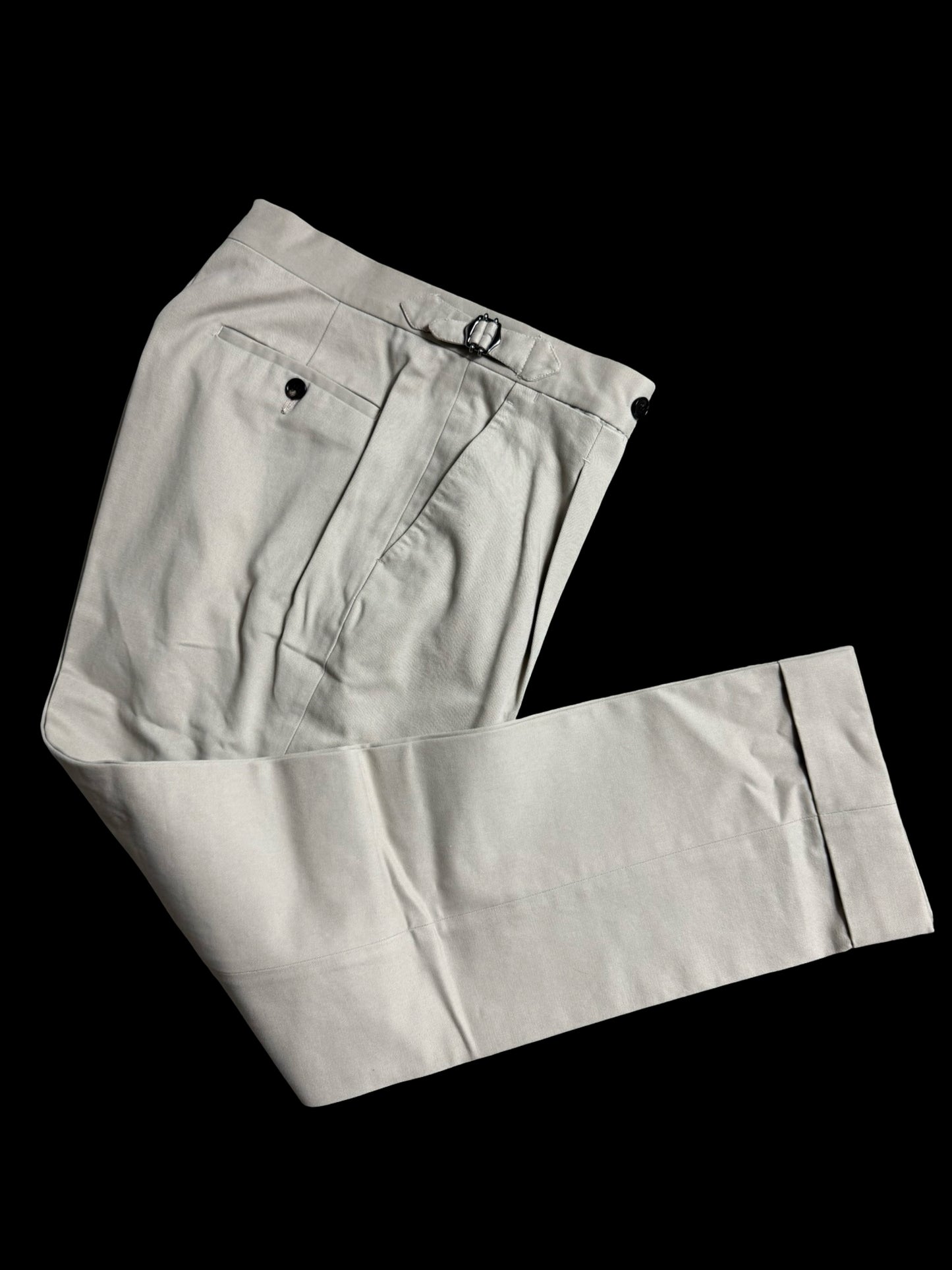 Natalino Sand Brushed Cotton Pleat Front Trousers W30S RRP £150