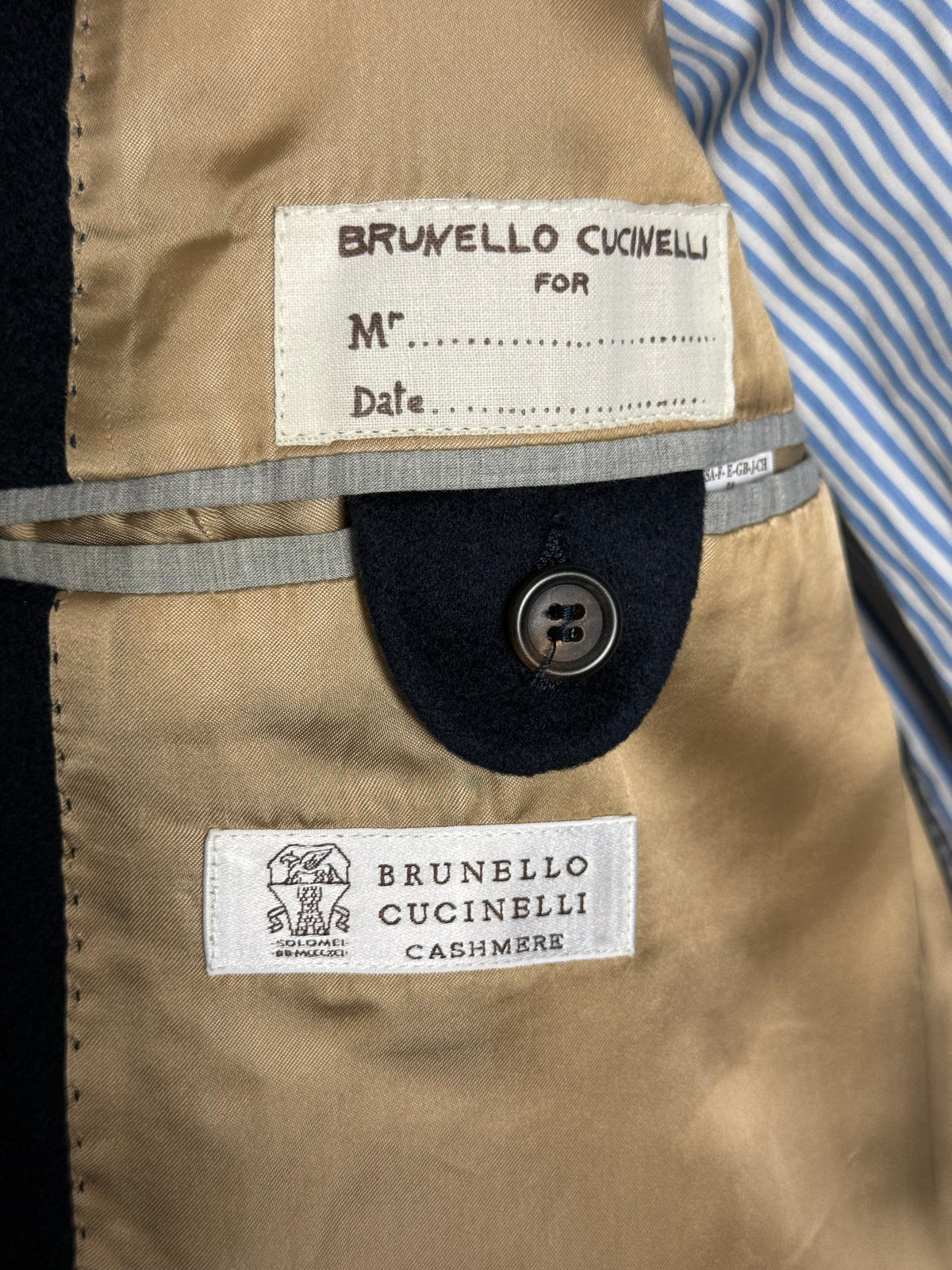 Men’s Brunello Cucinelli Pure Cashmere Double Breasted Overcoat Size IT54 UK44”