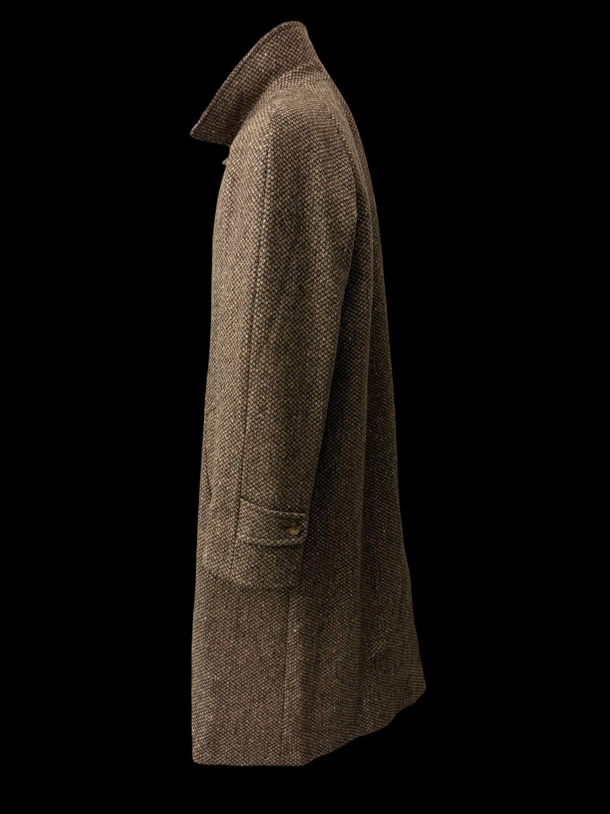 Vintage Mens Aquascutum Tweed Raglan Balmacaan Coat Size 40R Brown Flecked