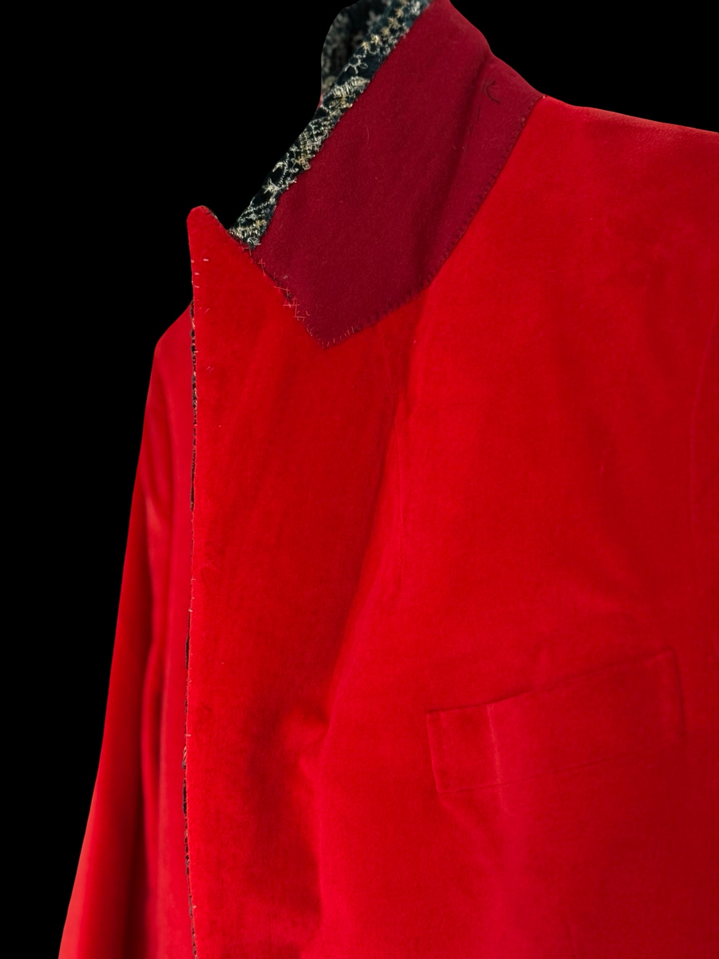 Bespoke John Kent (Kent Haste) Red Velvet Dinner Jacket Chest Size 32”