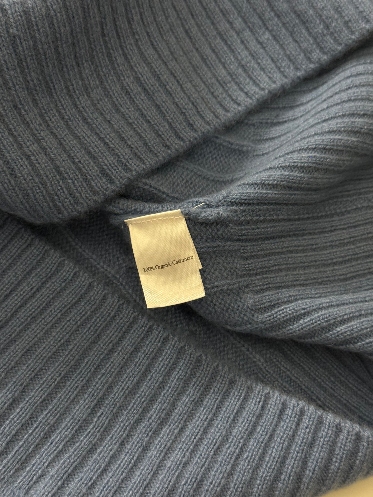 Women’s N Peal Blue Cashmere Cableknit Roll Neck Jumper Large RRP £325