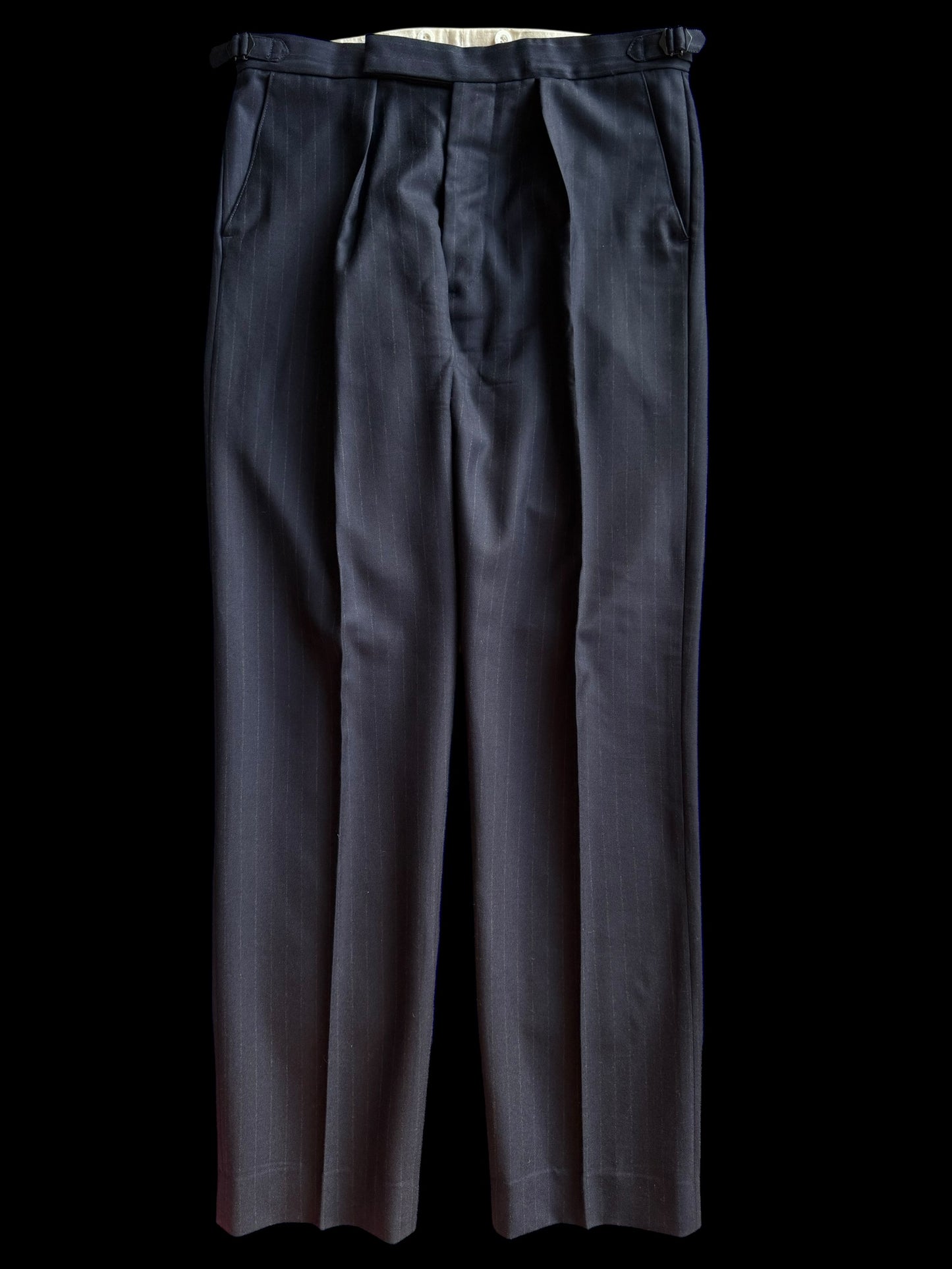 Pakeman Catto Carter Navy Chalk Stripe Suit 40L / W34” Pure Wool RRP £375