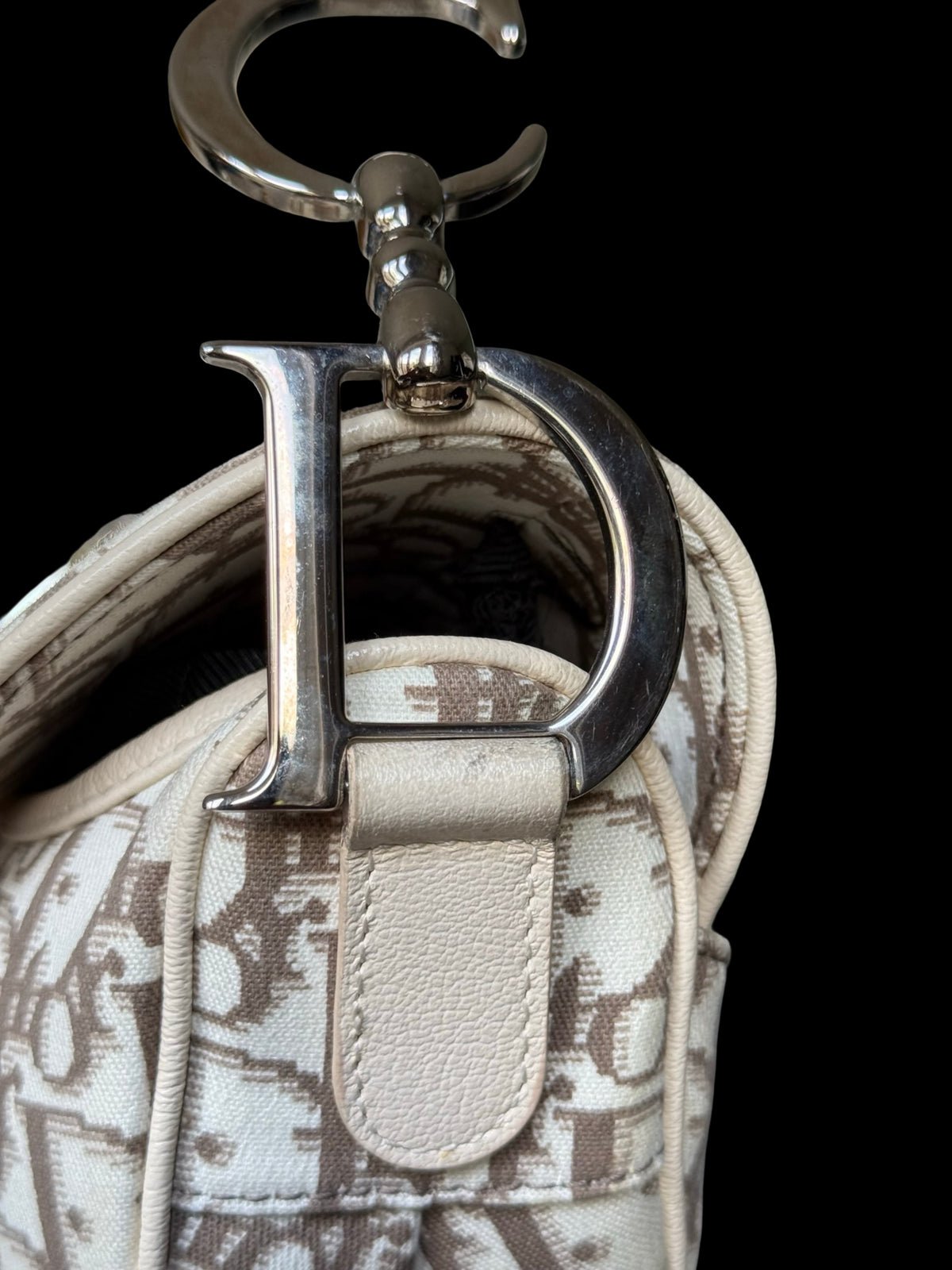 Christian Dior Oblique Floral Embroidered Saddle Bag John Galliano 2005