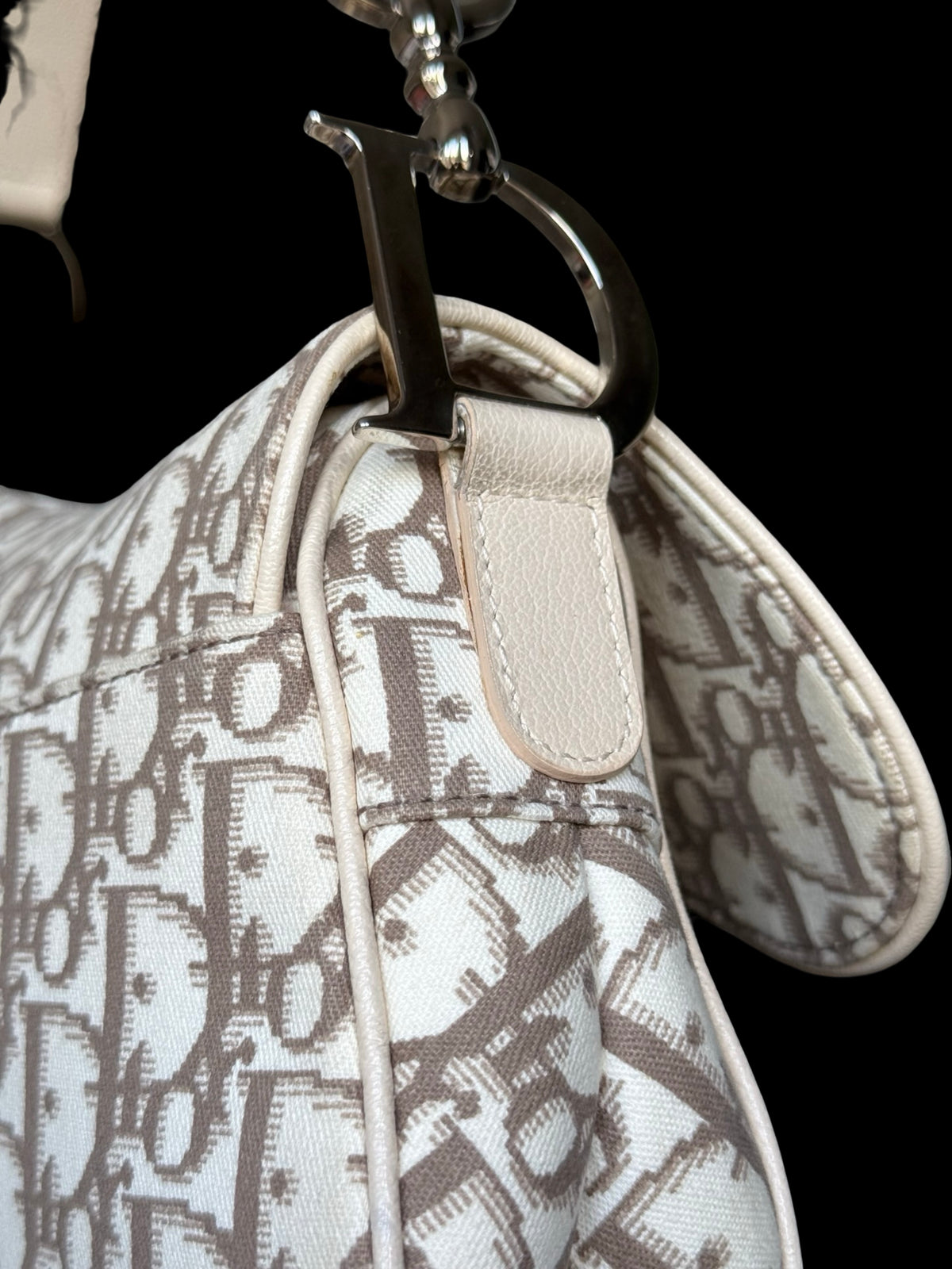 Christian Dior Oblique Floral Embroidered Saddle Bag John Galliano 2005