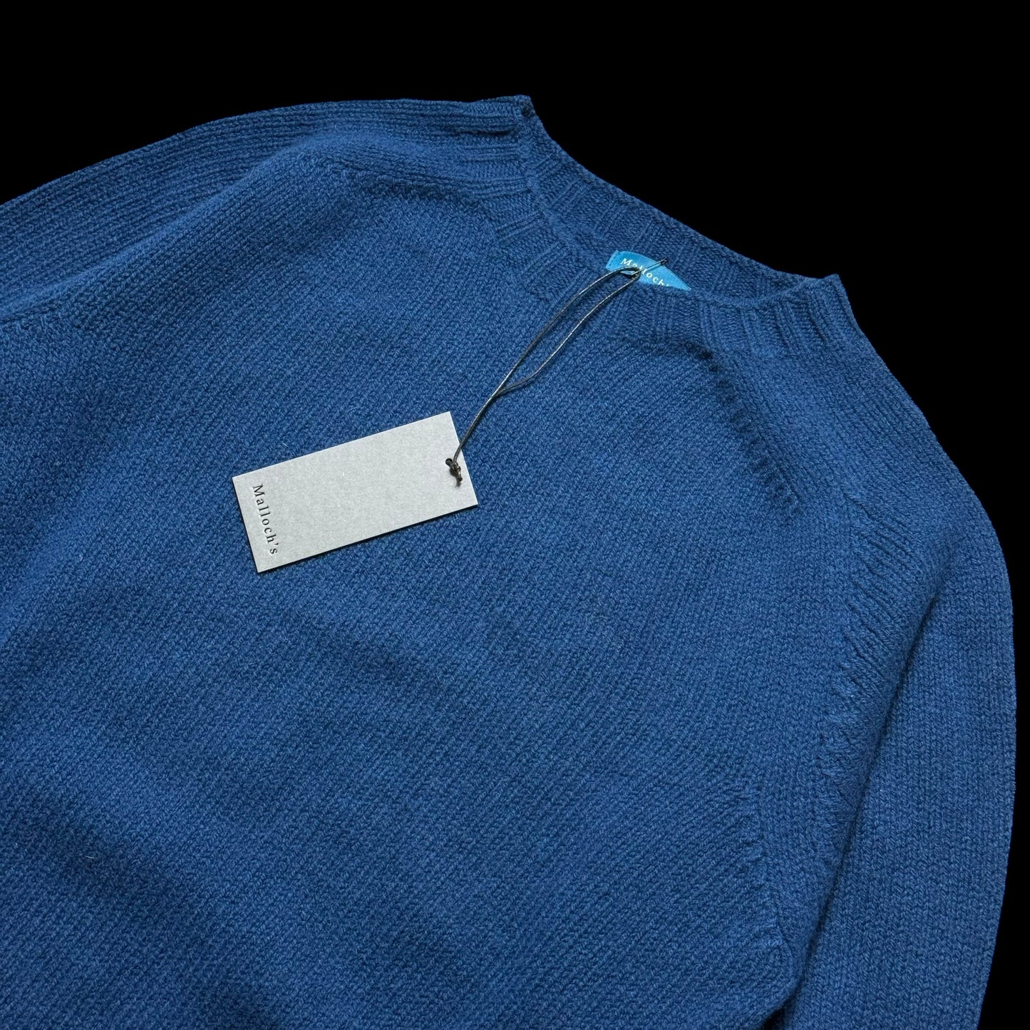 BNWT Malloch’s Linton Crew Neck Jumper Size Small Superfine Wool Navy RRP £185