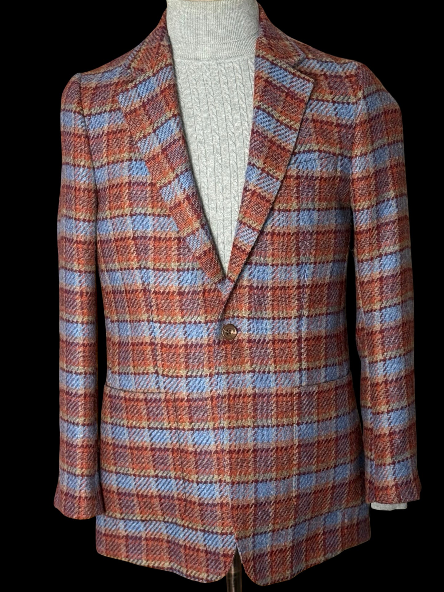 BNWT Bespoke Barrington & Ayre Dashing Tweed Sport Coat 38R RRP £995 Blue Orange