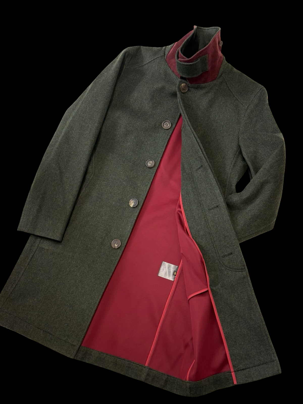 Men’s Purdey & Sons Pure Cashmere Green Overcoat Size 36” Storm Collar RRP £2500