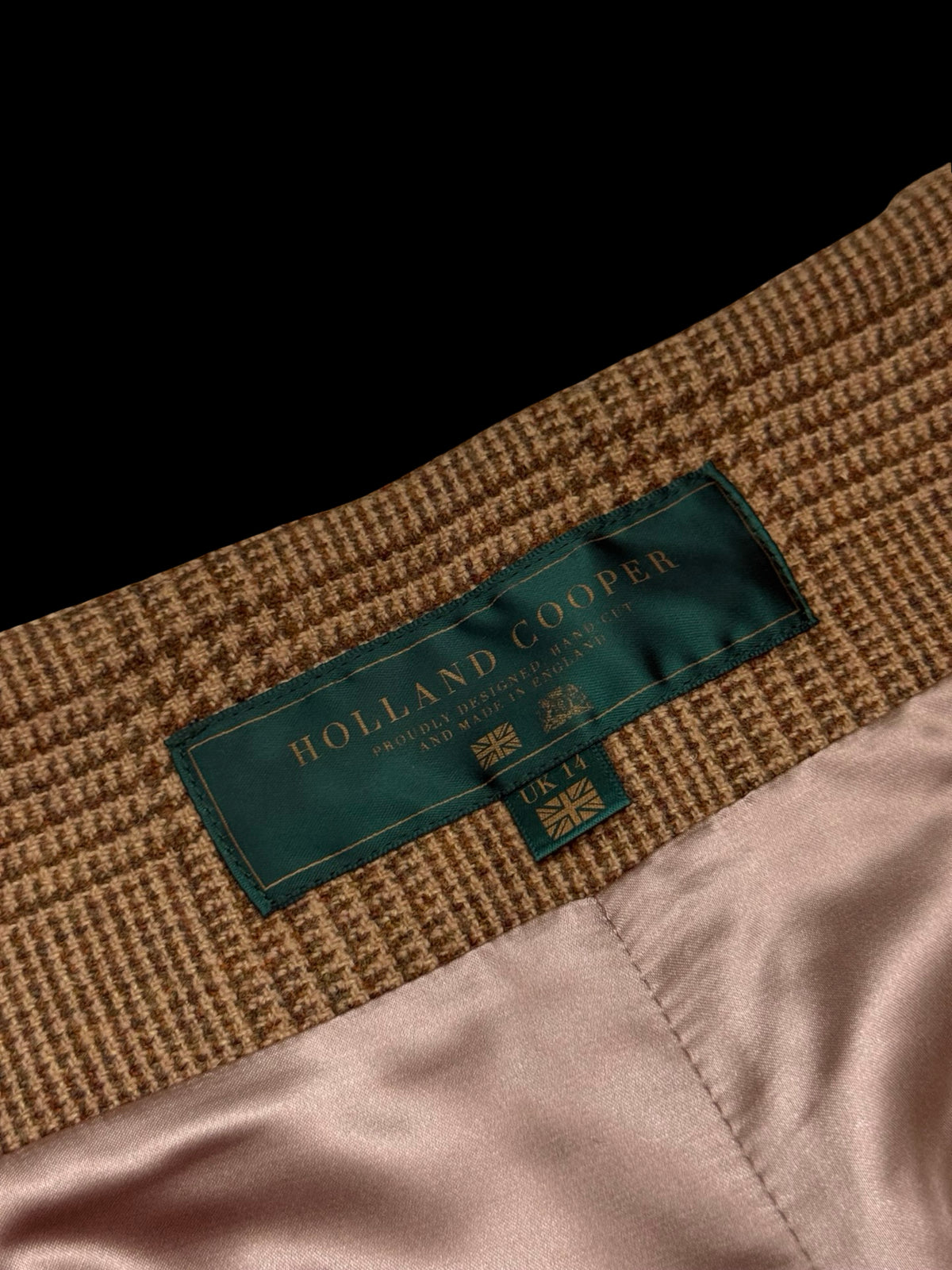 Holland Cooper Tawny Tweed Peg Trousers UK 14 High Waisted RRP £299