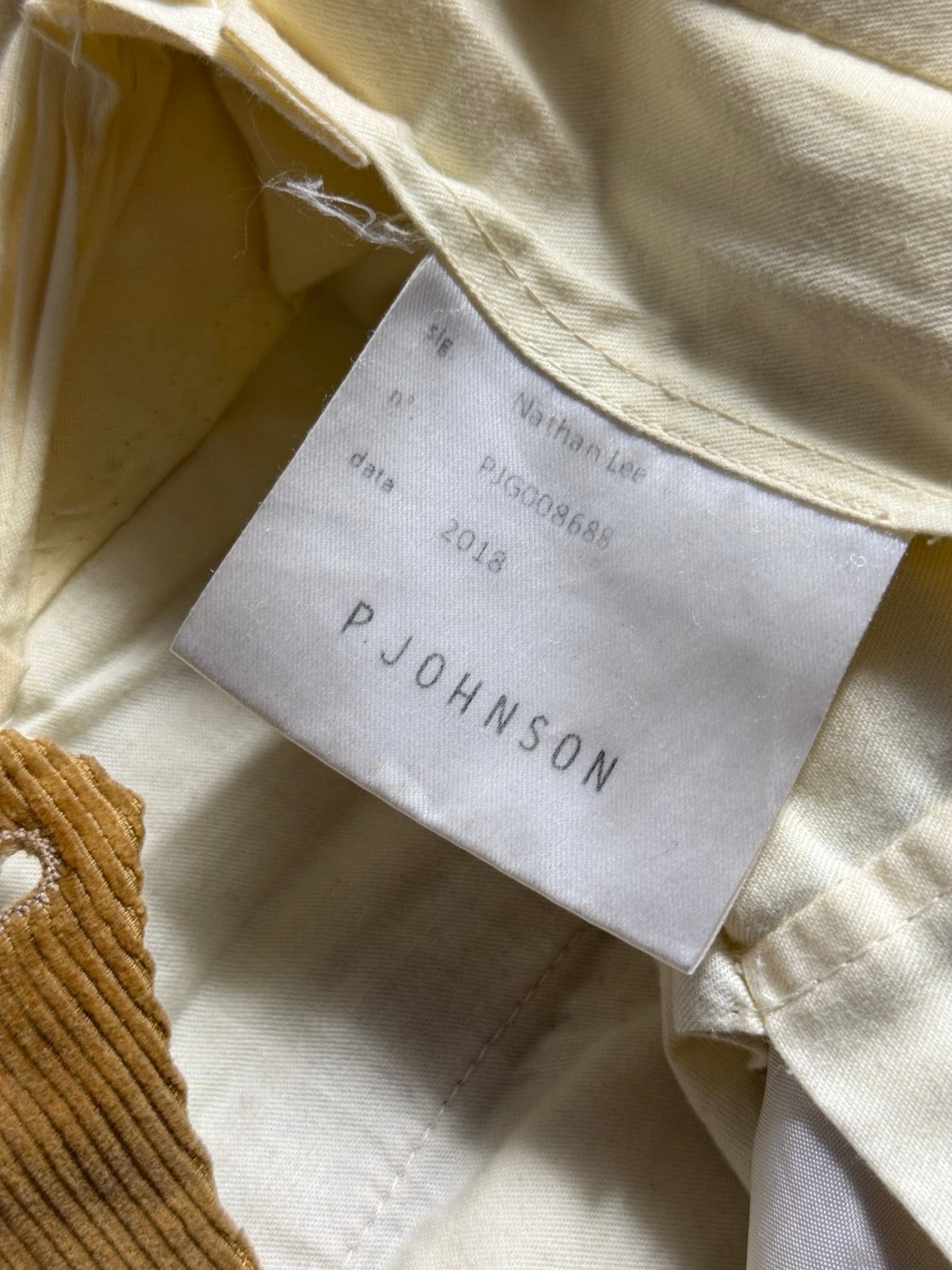 Bespoke P. Johnson X Sartoria Carrara Corduroy Pleat Front Trousers W32S Tan