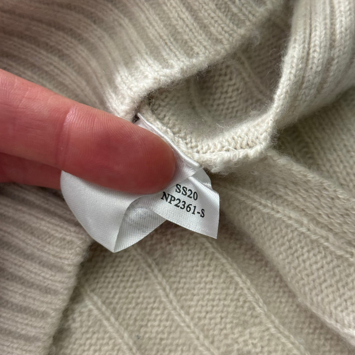 Women’s N Peal Beige Cashmere Cableknit Jumper Large Oversized