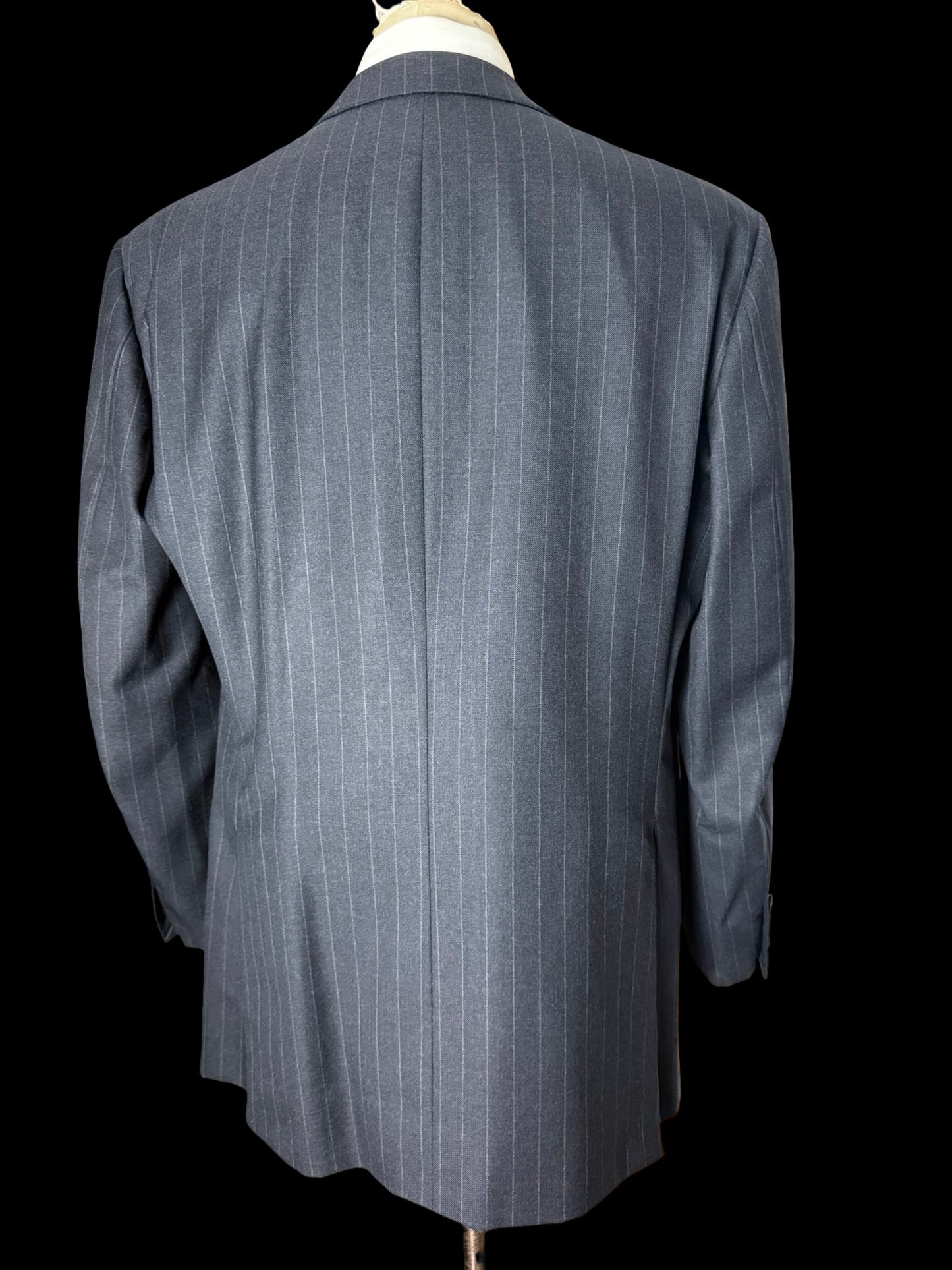 Bespoke Hayward Dark Grey Pinstripe Suit 43R/ W36R Savile Row 2 Btn
