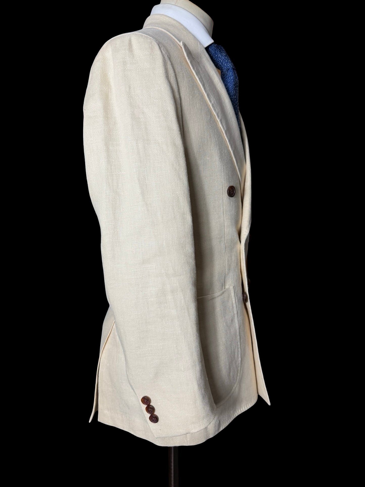 Spier & Mackay Cream Heavy Linen Sport Coat 36” Double Breasted RRP $378