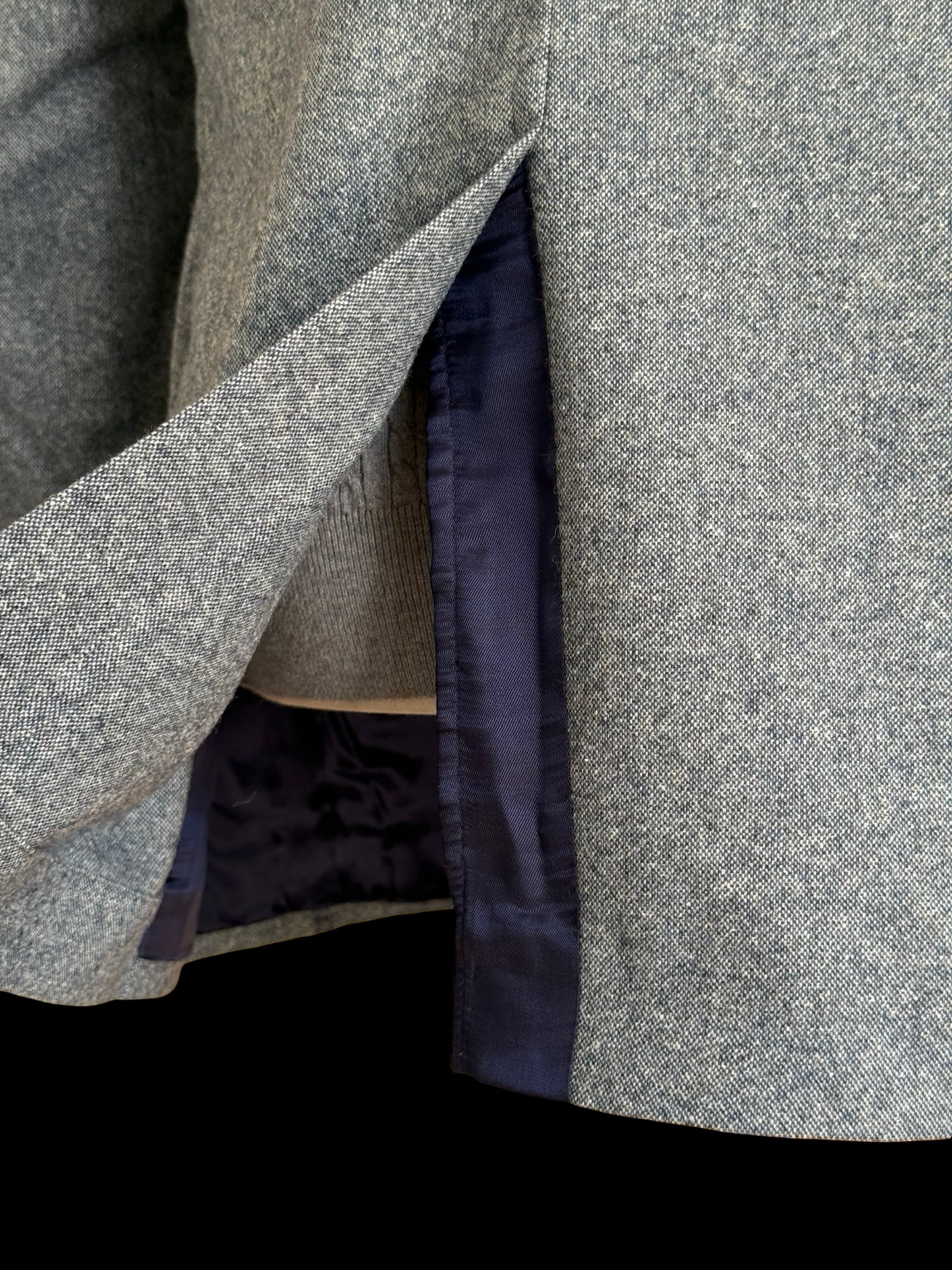 Men’s Bespoke Aston Martin Blue Tweed Sport Coat Size 44R