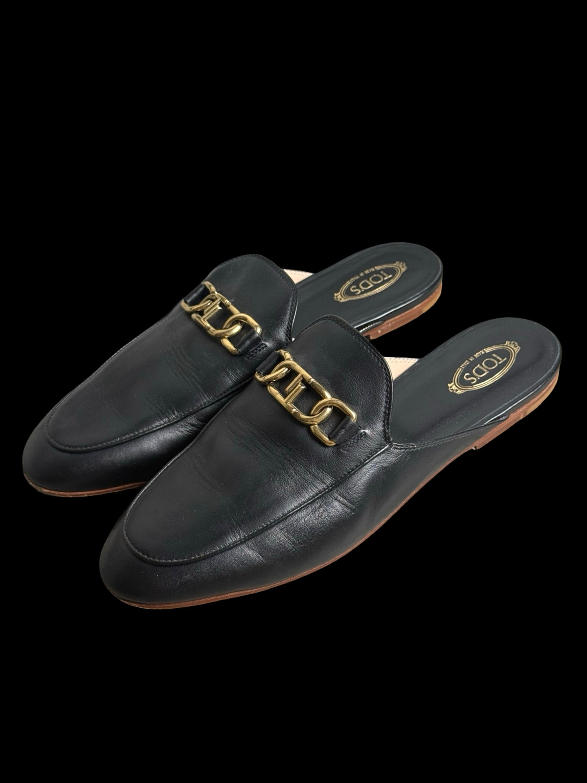 Women’s TOD’s Black Leather Horsebit Mules Size EU40 UK7 RRP £535