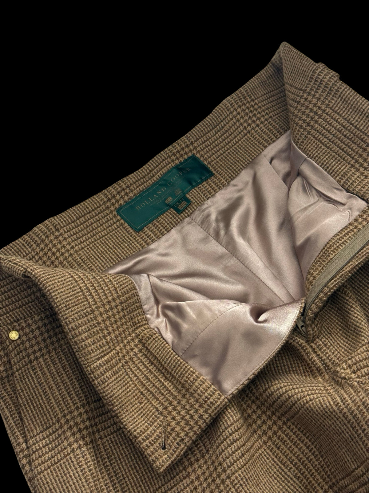 Holland Cooper Tawny Tweed Peg Trousers UK 14 High Waisted RRP £299