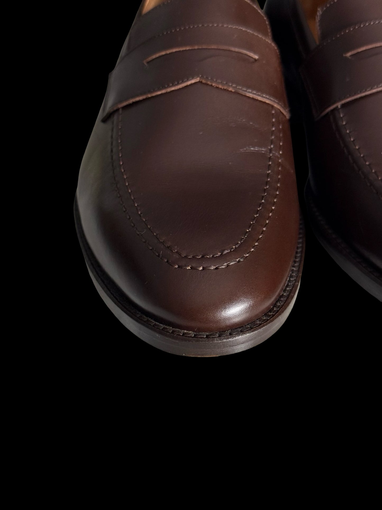 BNWB Myrqvist Smogen Penny Loafers UK 9.5 Dark Brown Calf