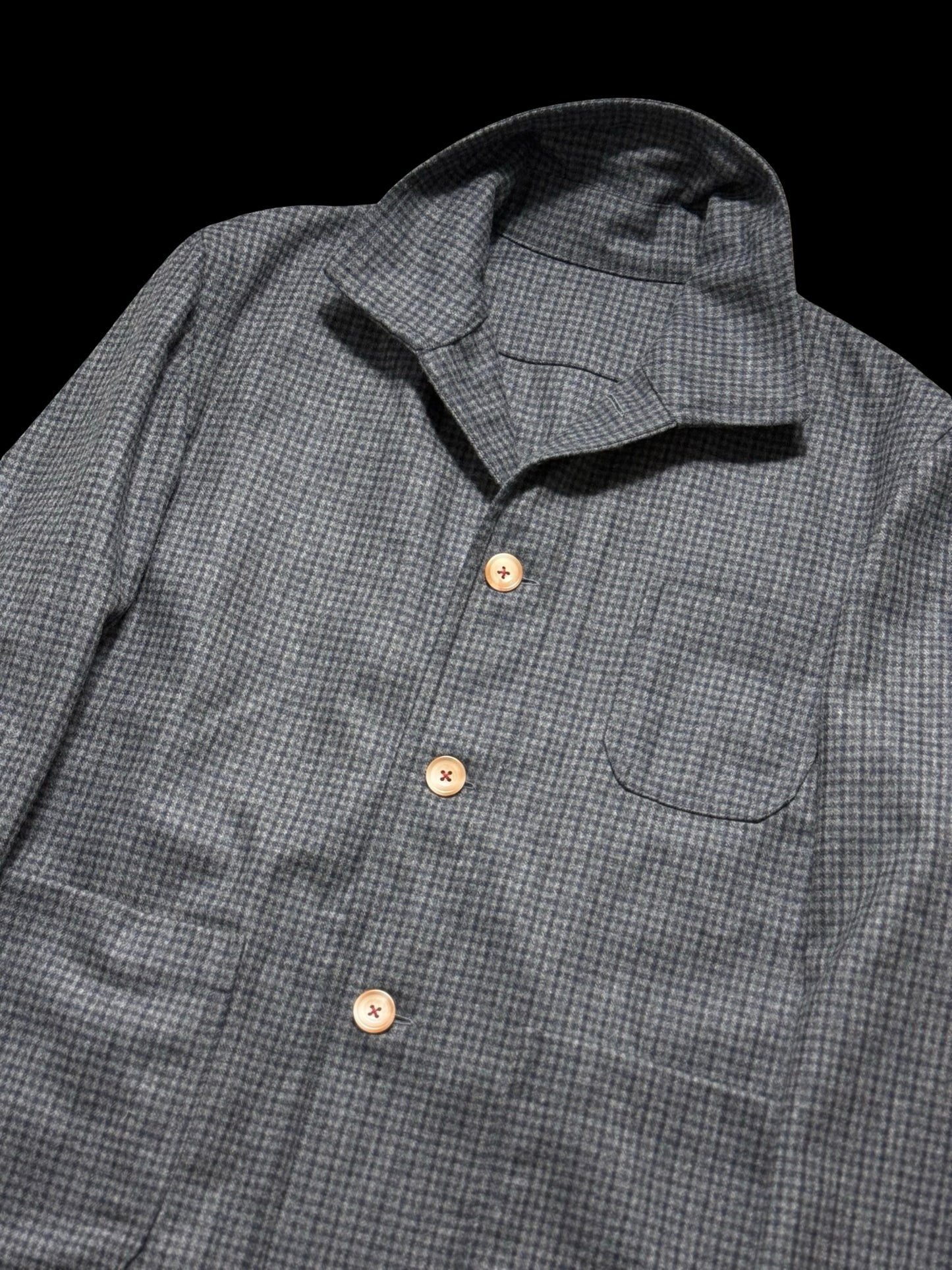 Barrington & Ayre Fox Brothers Flannel Chore Jacket 38” Gingham Check Grey Navy RRP £695