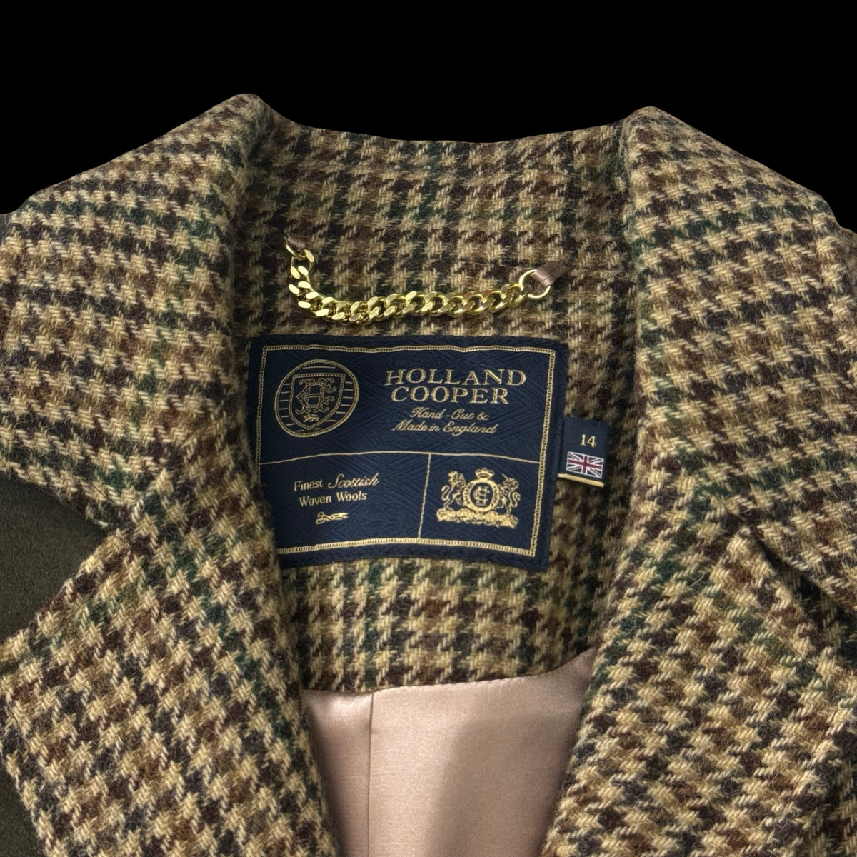 Women’s Holland Cooper Field Tweed Blazer Jacket UK14 Hailes Green RRP £549